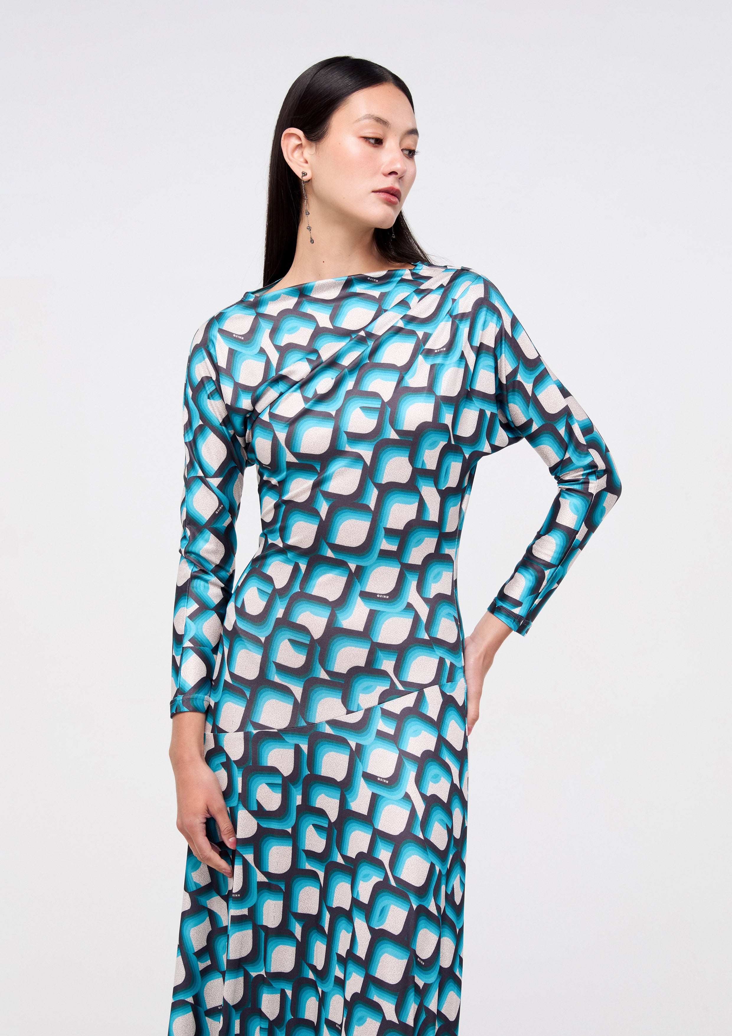 Print Long Sleeve Dress