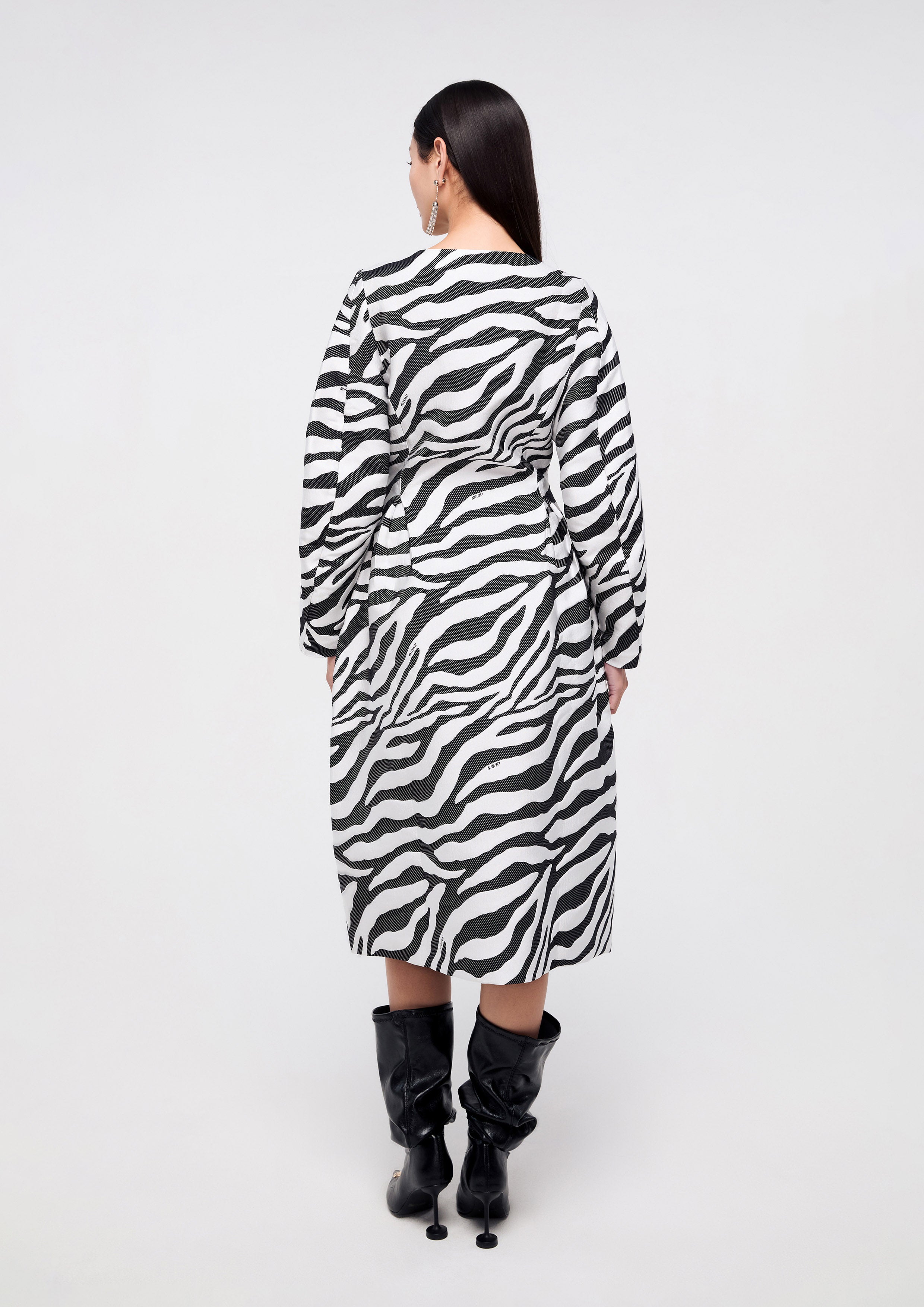 Zebra Print Zip Up Dress