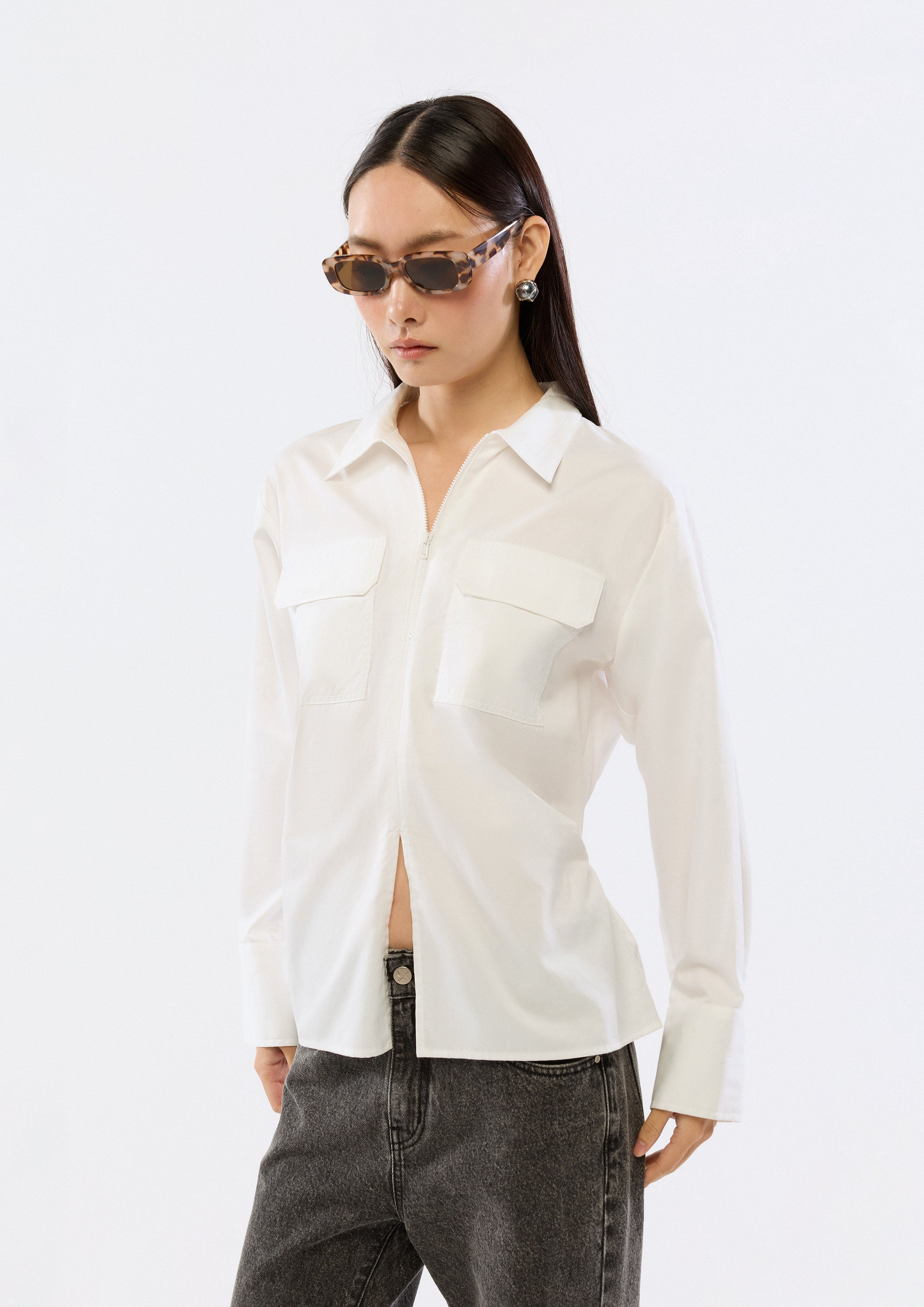 Half-Zip Long Sleeve Shirt