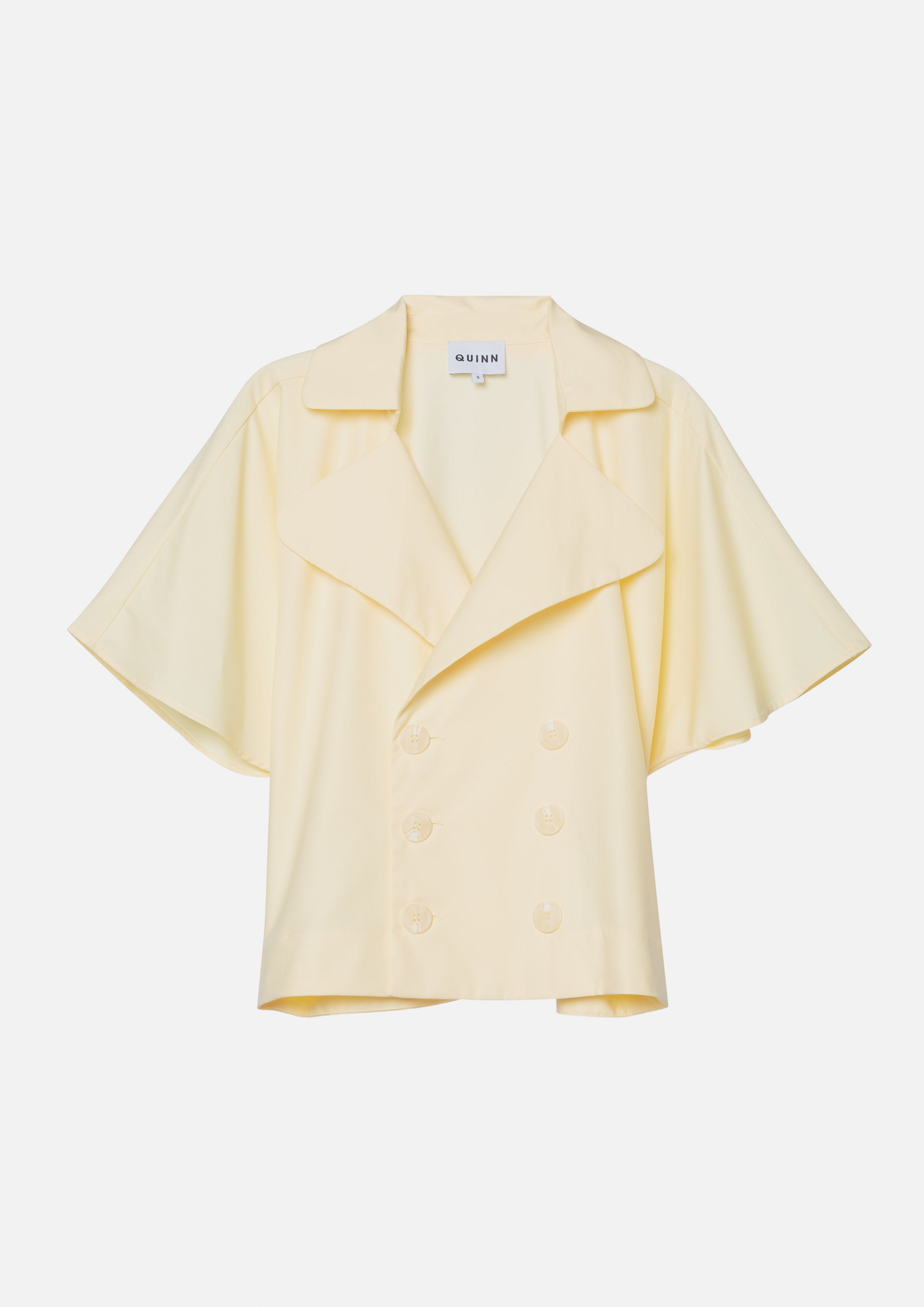 Double Breast Short Sleeve Blouse