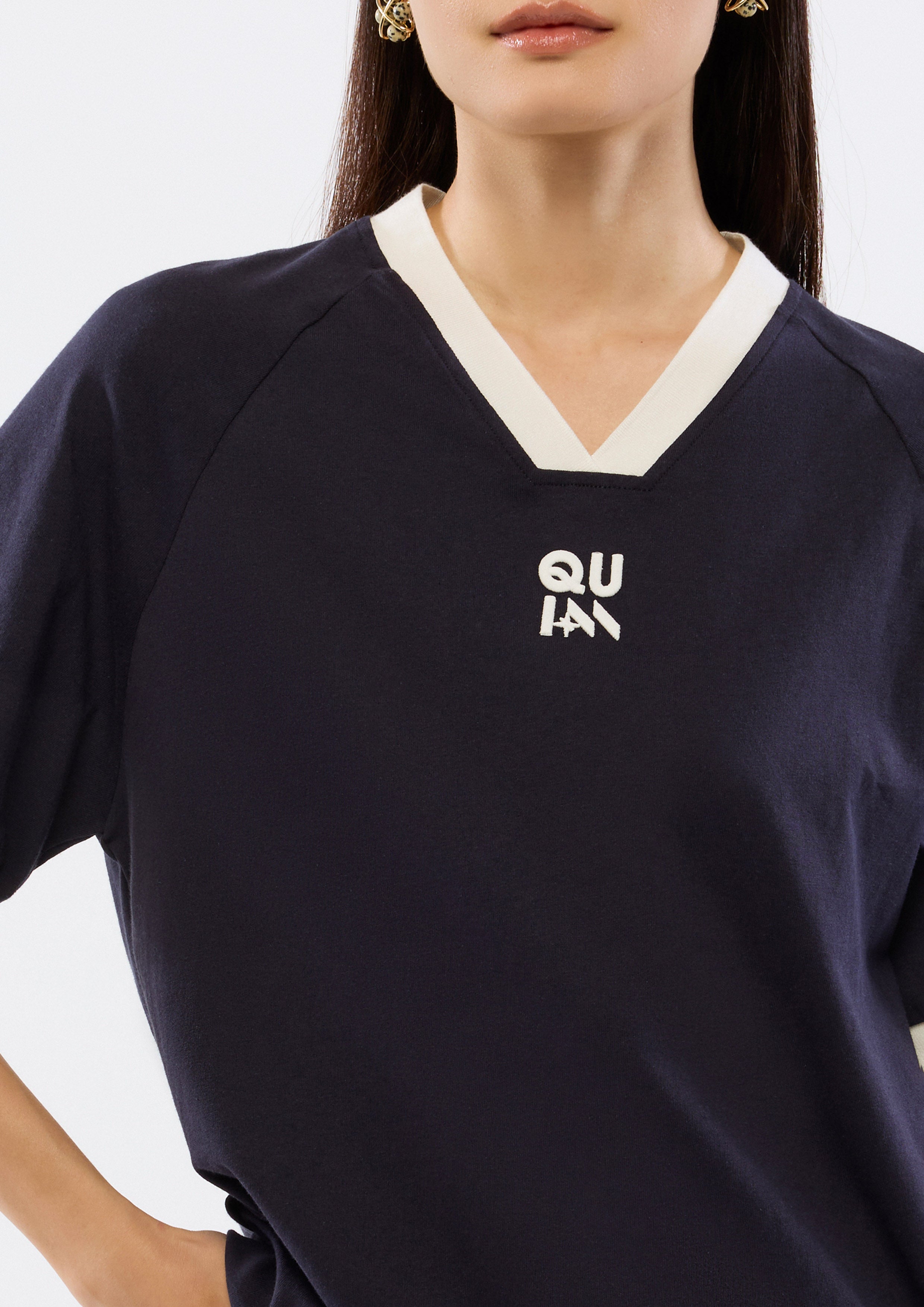 Lettering Contrast Short Sleeve T-Shirt