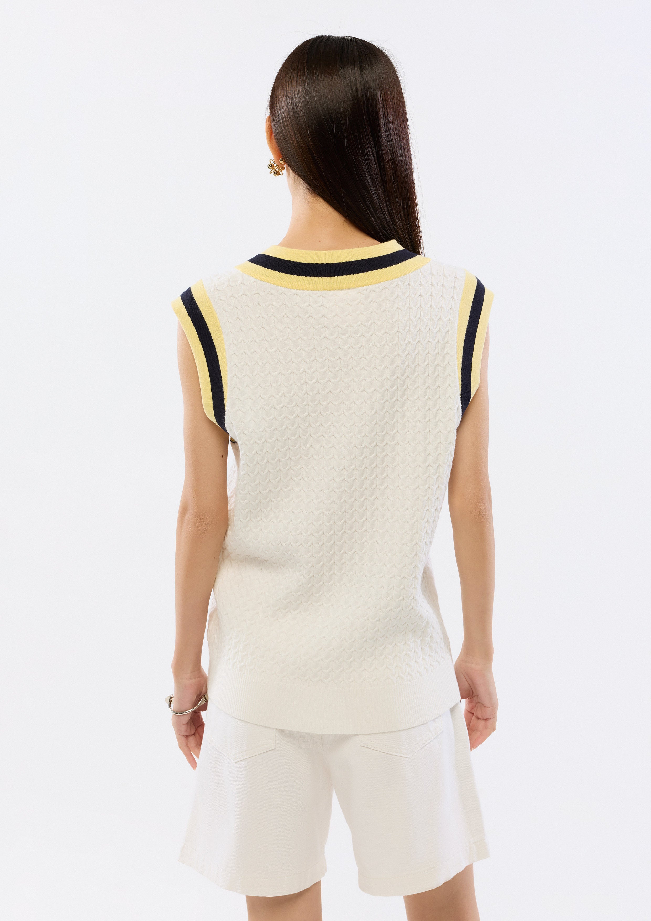 Logo Cable Knitted Vest