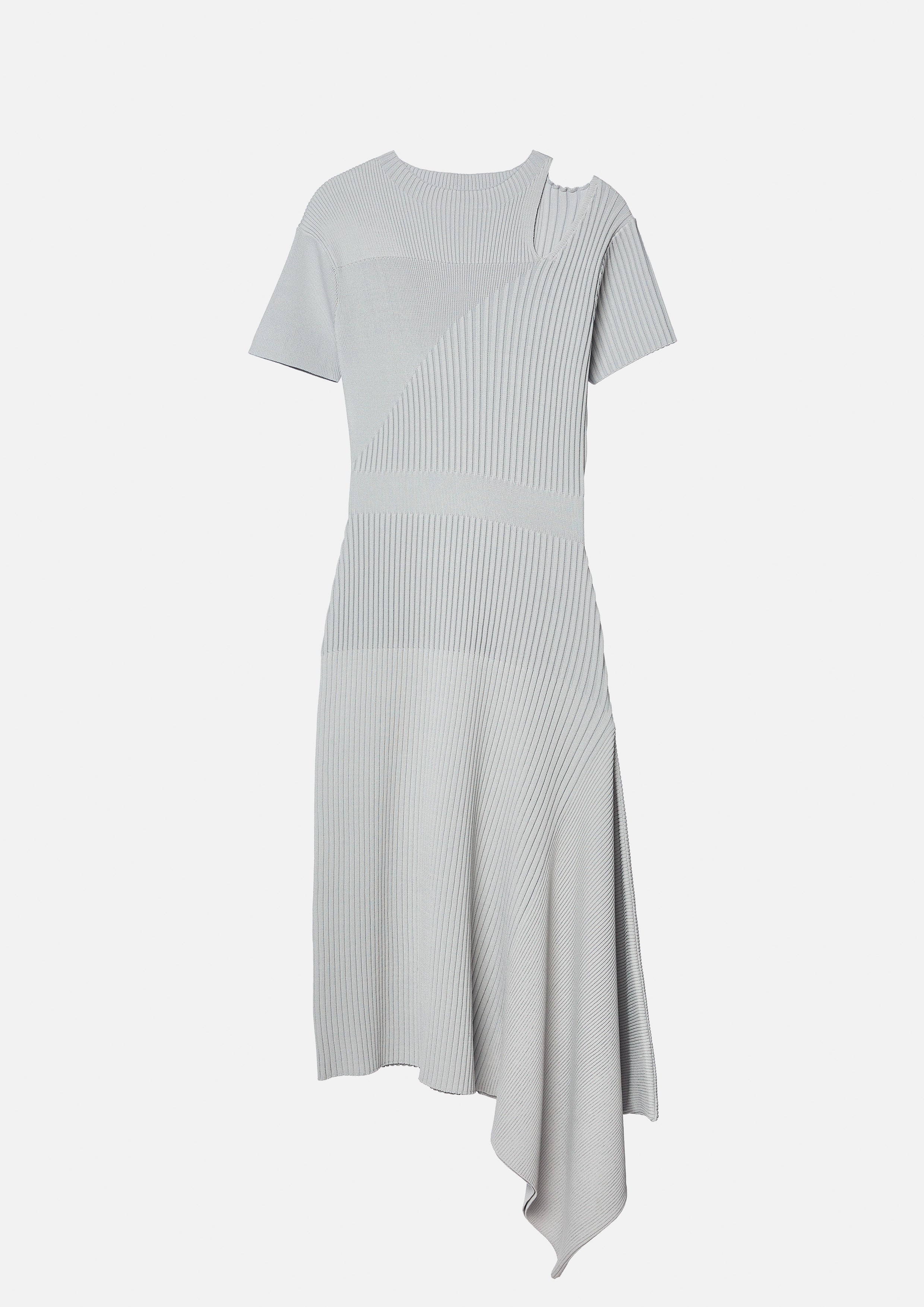 Asymmetric Skirt Cut-Out Shoulder Midi Dress