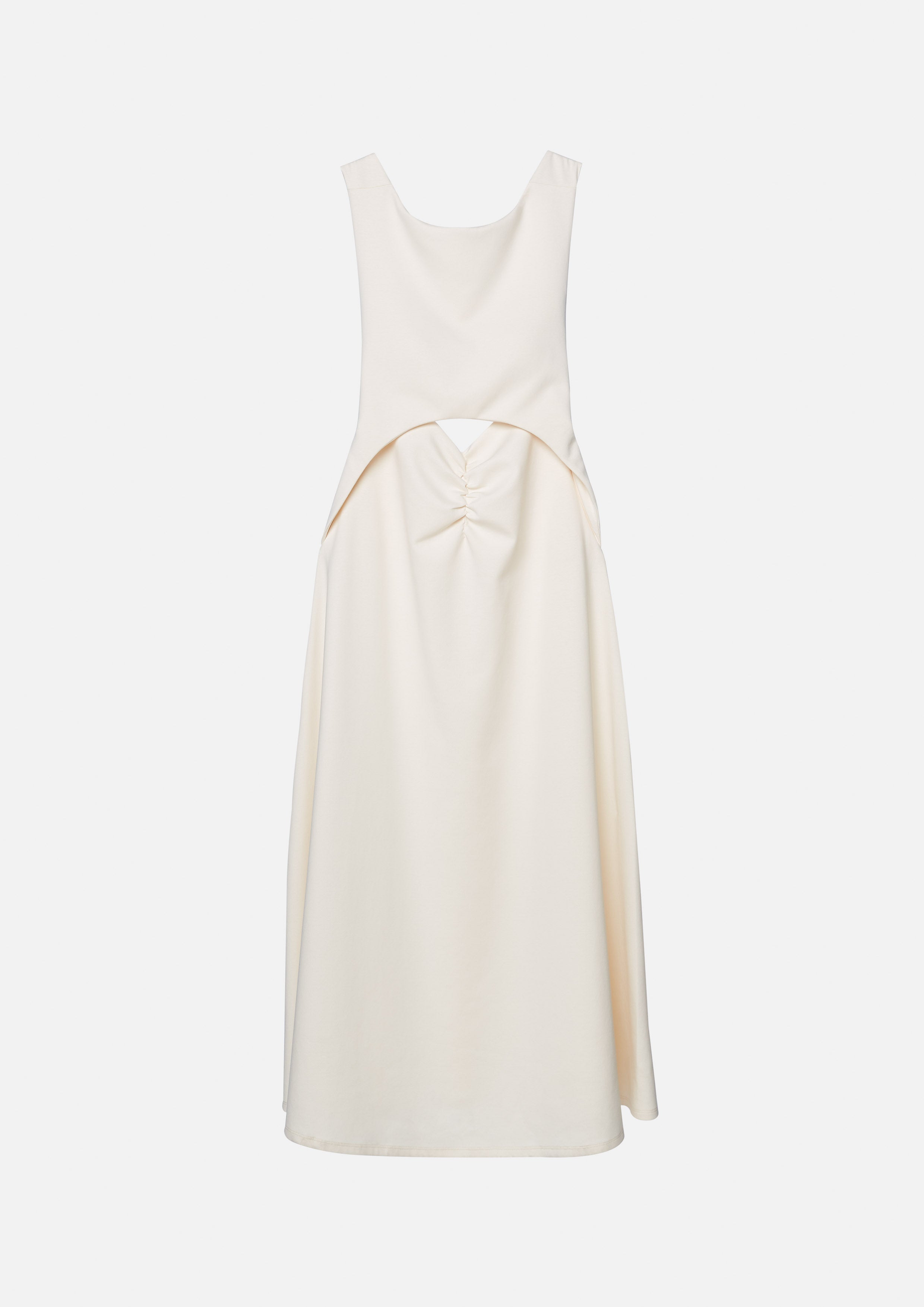 Front Ruched Sleeveless Midi Dress