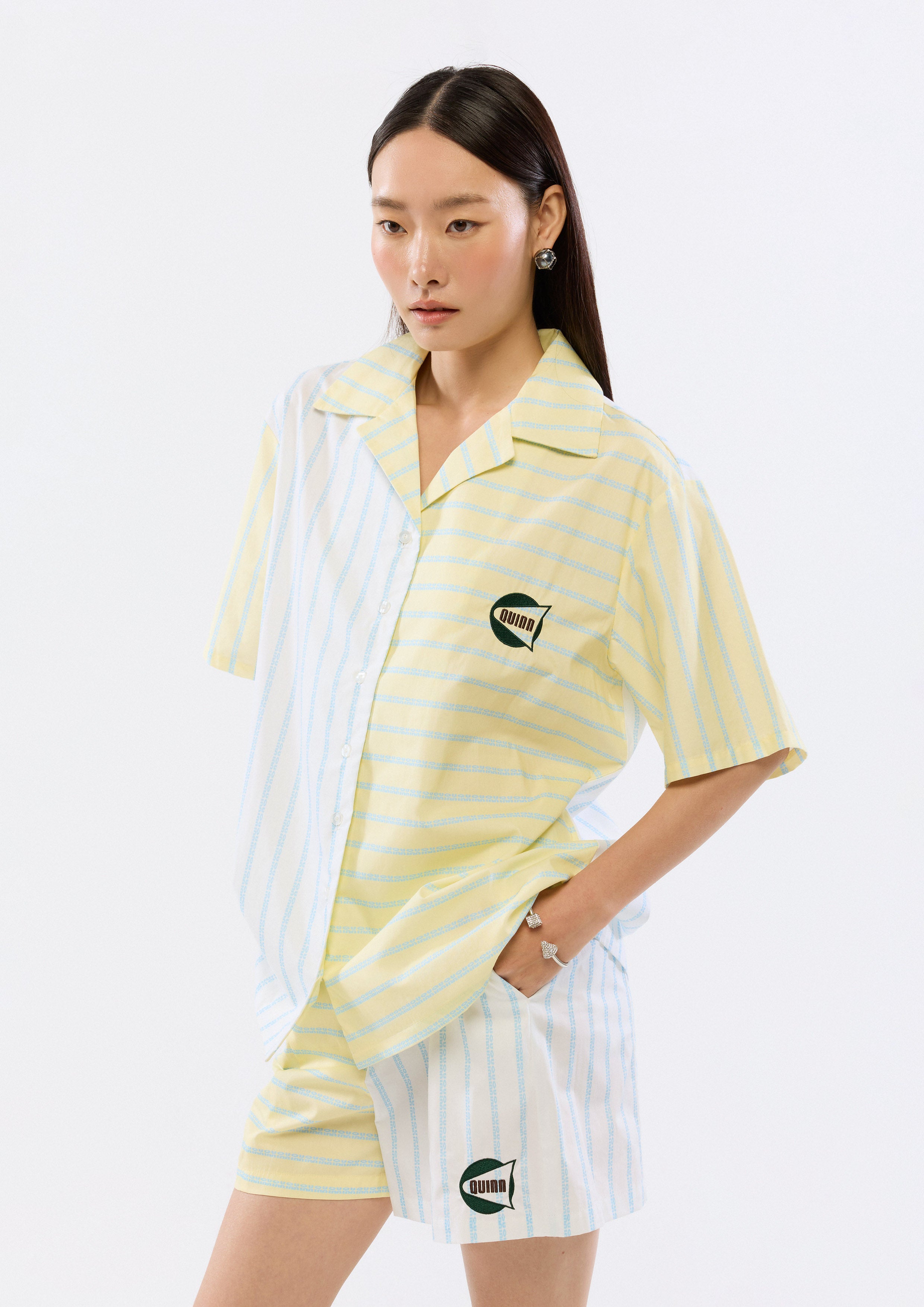 Two Tone Stripe Short Sleeve Shirt