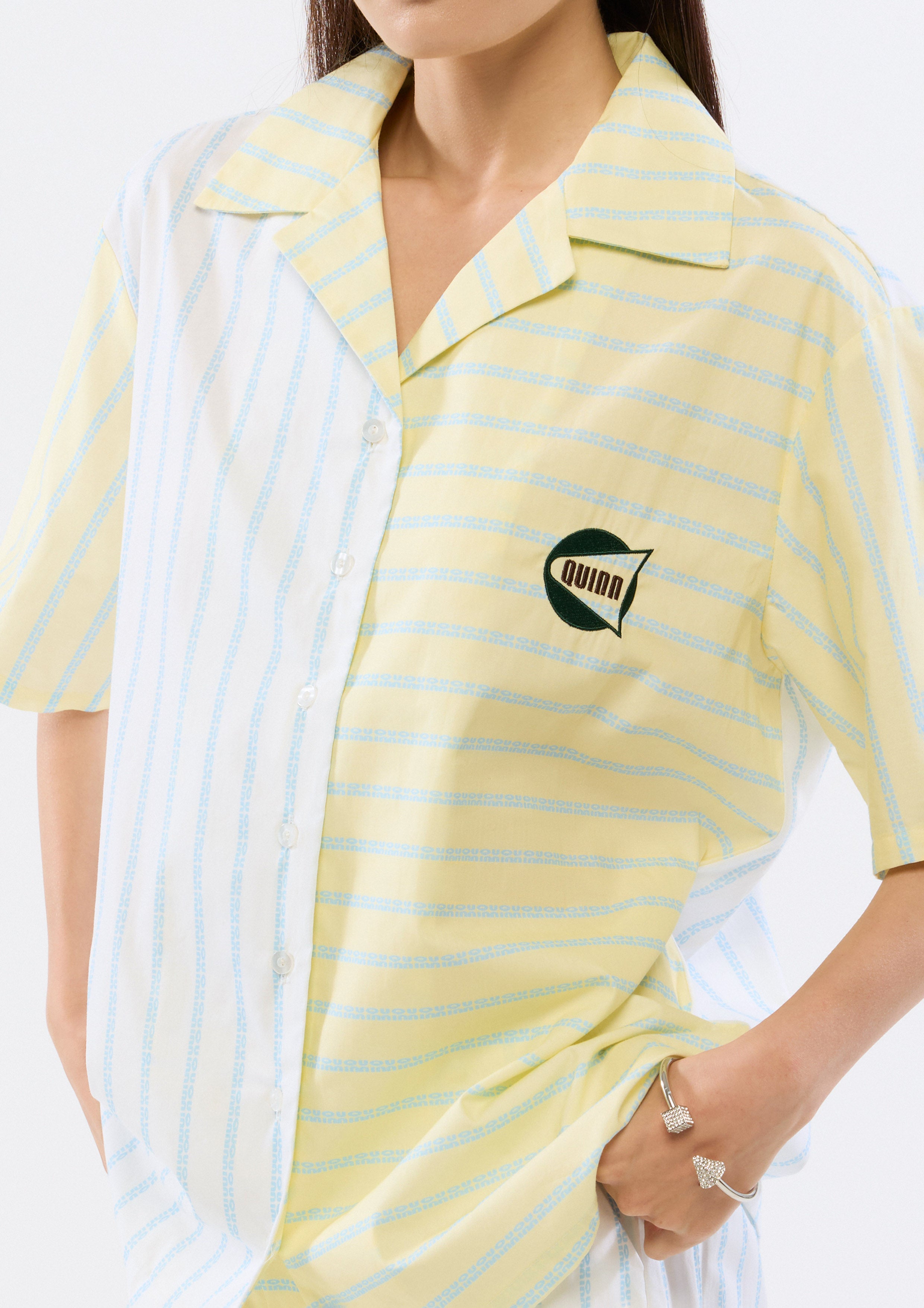 Two Tone Stripe Short Sleeve Shirt