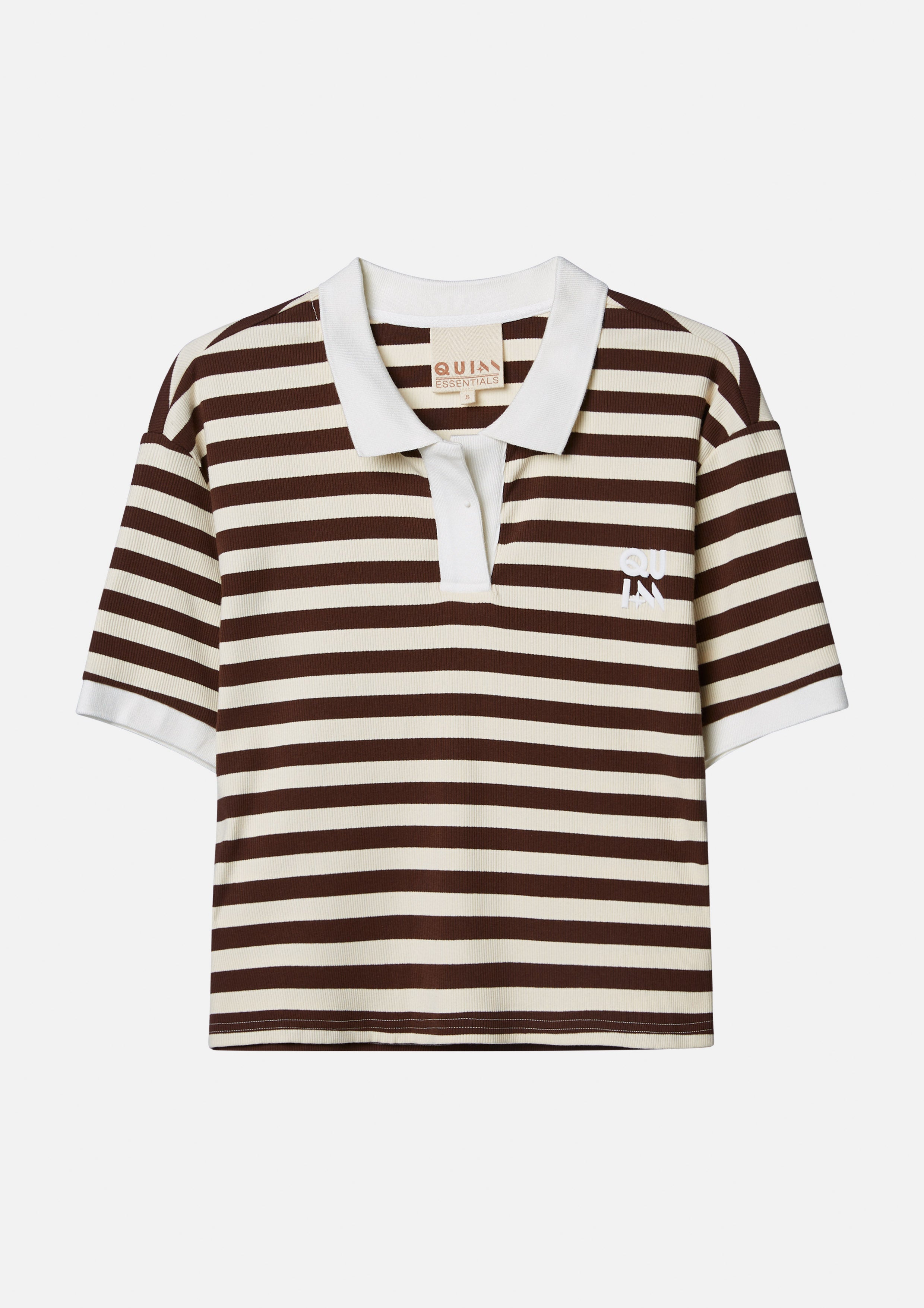 Logo Stripe Knitted Polo Top