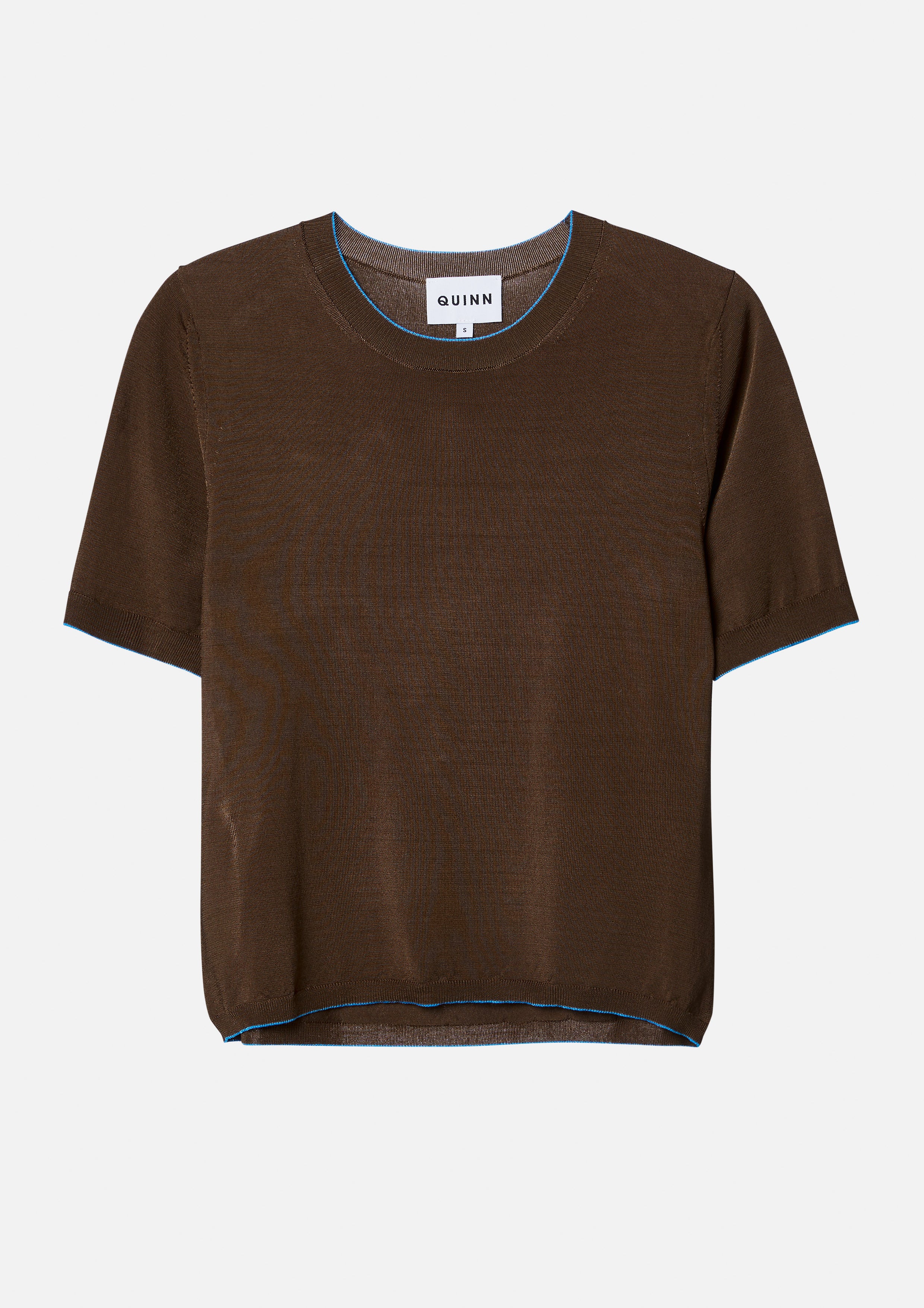 Contrast Trim Knitted Short Sleeve Top