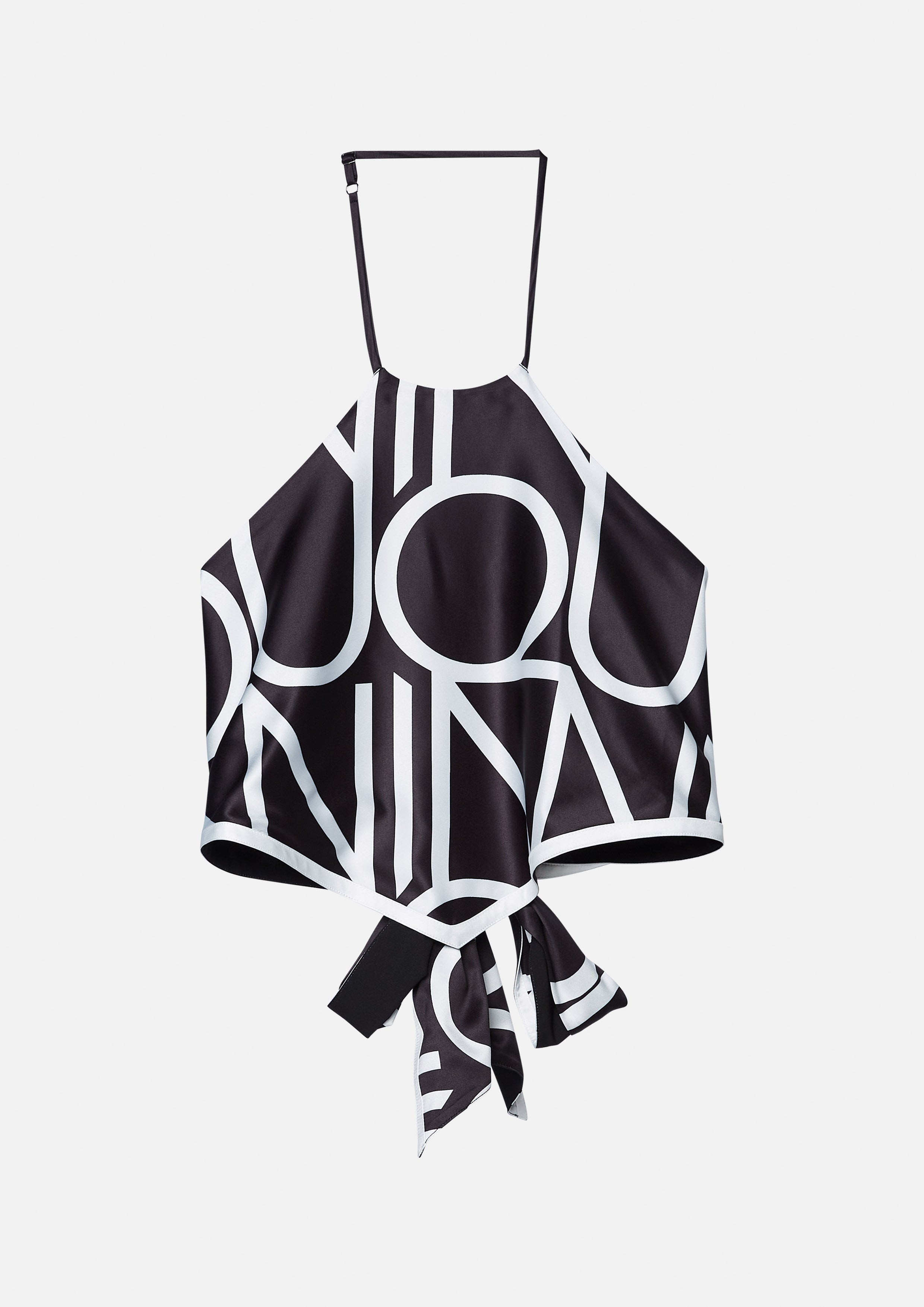 Monogram Print Halter Top