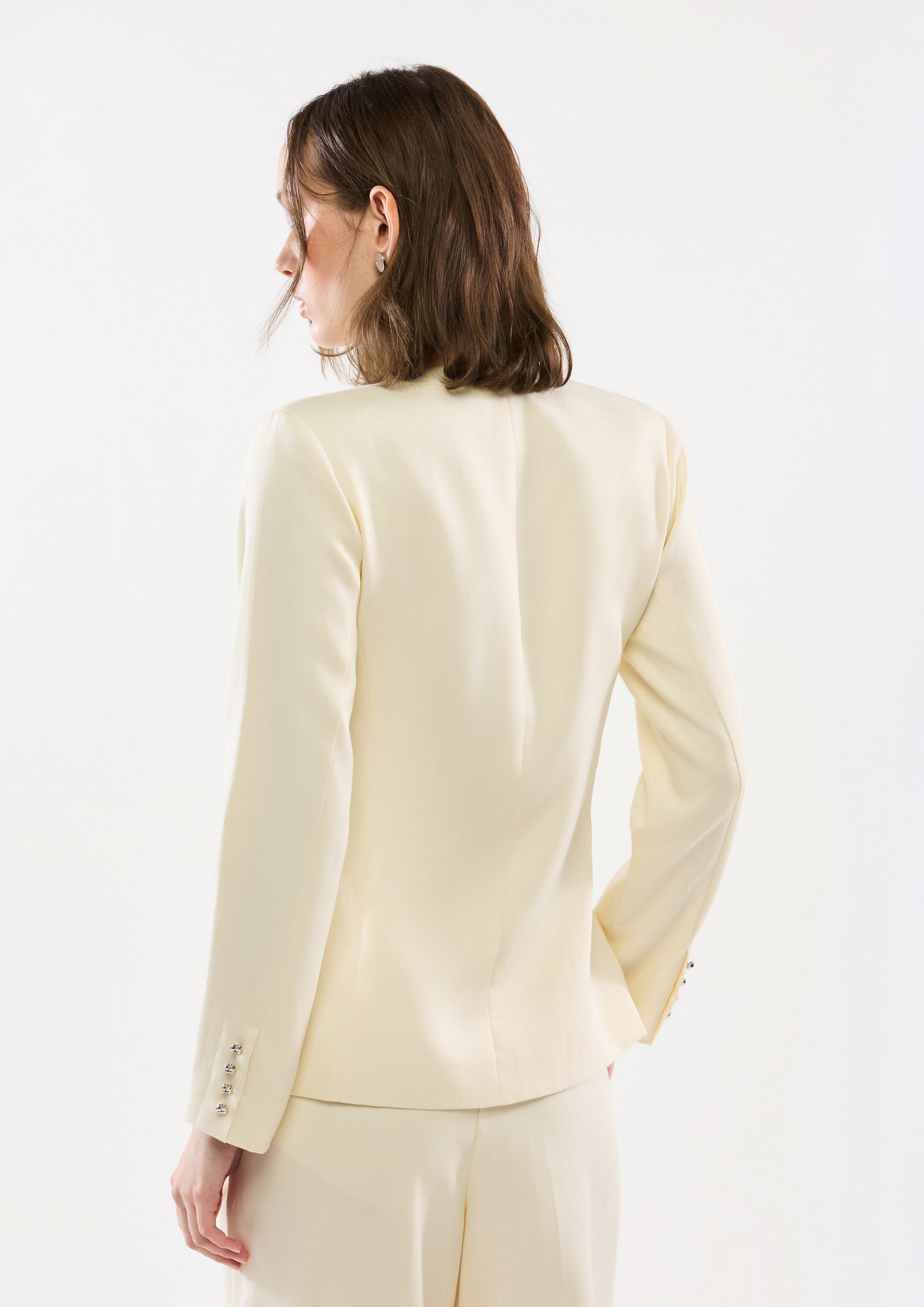 Cut-Out With Knotted Long Sleeve Jacket