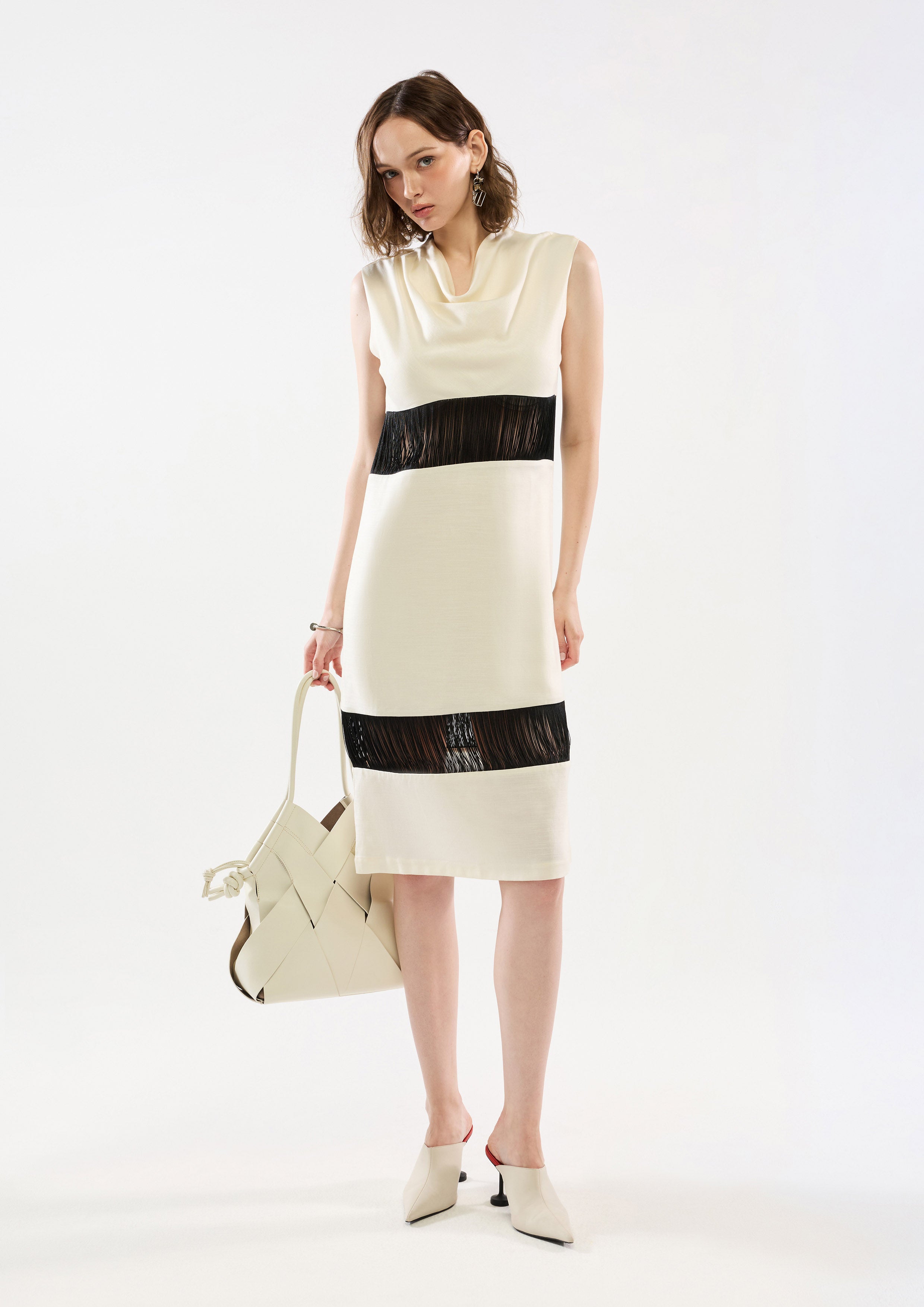 Fringe Panel Mini Dress