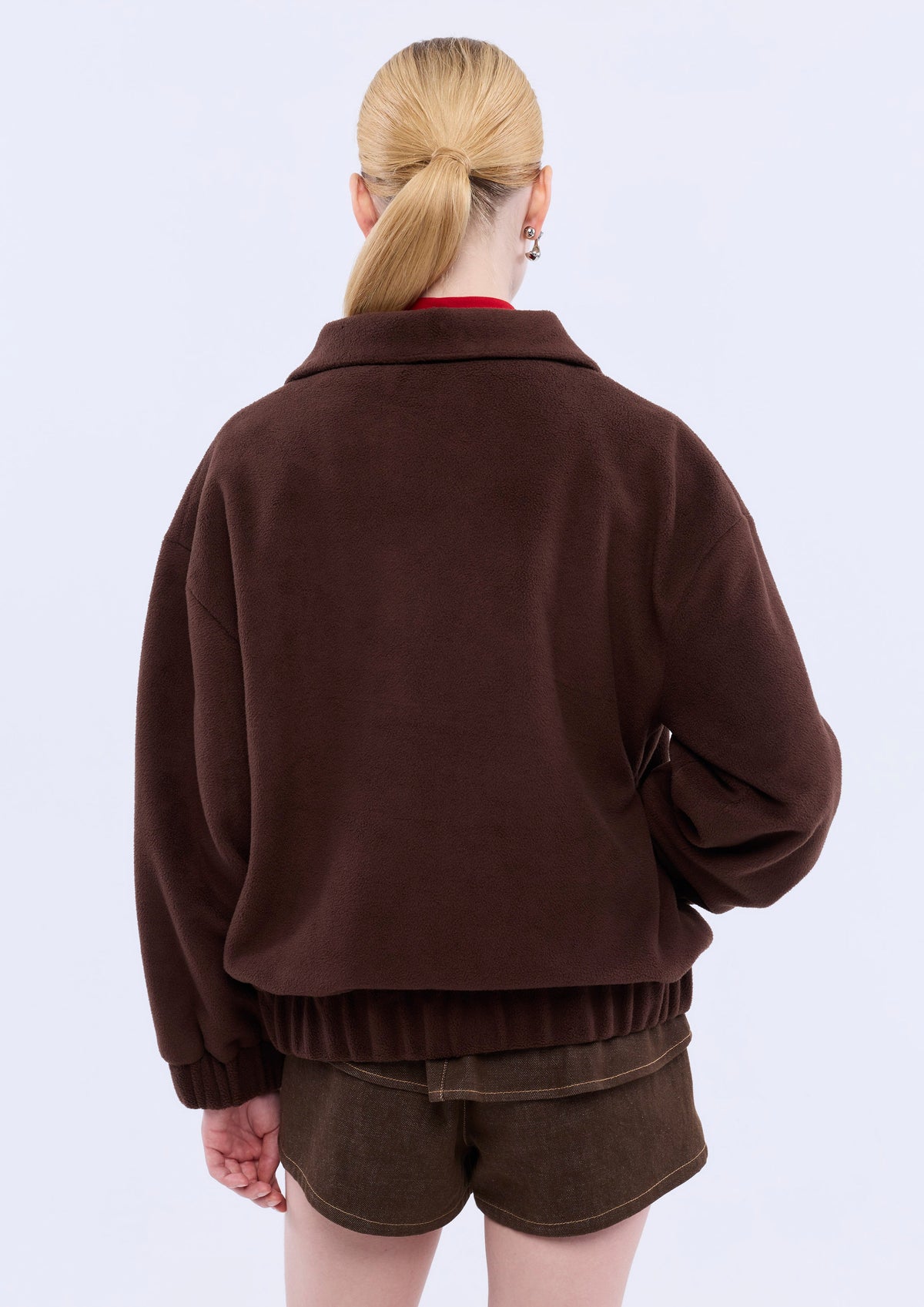 Logo Embroidered Fleece Jacket
