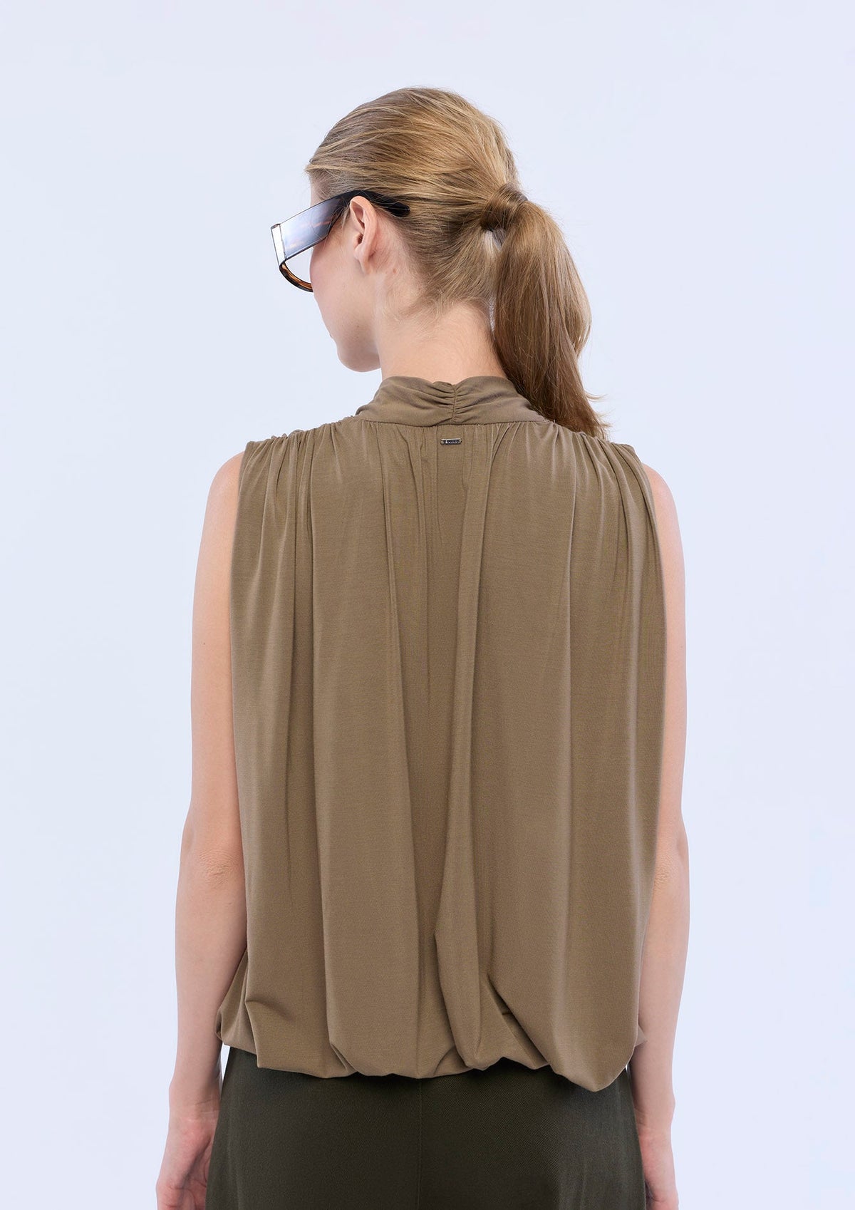 Drape Cross Long Sleeve Top