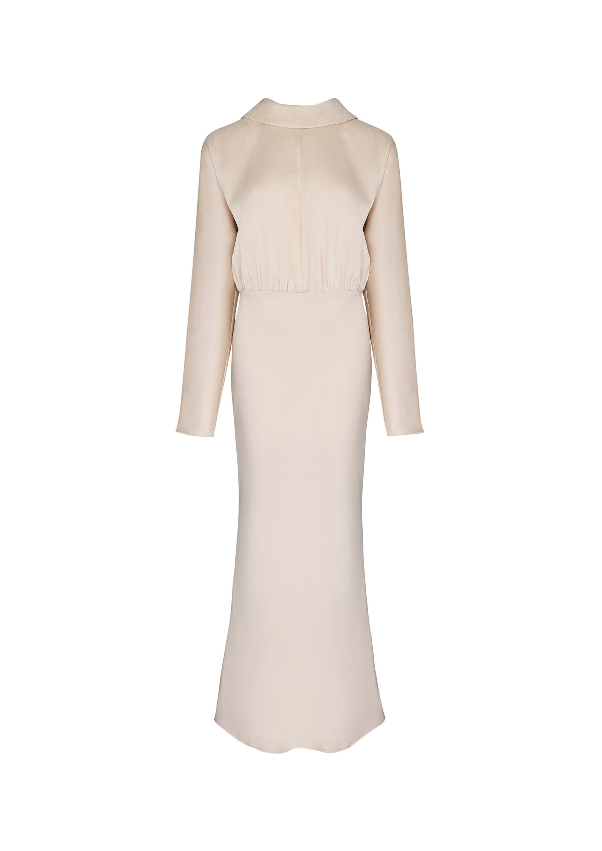 Satin Long Sleeve Midi Dress