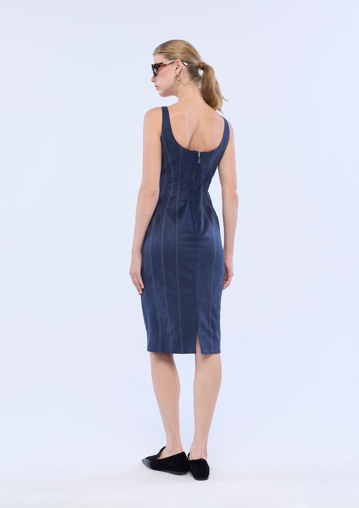 Contrast Stitching Mini Dress