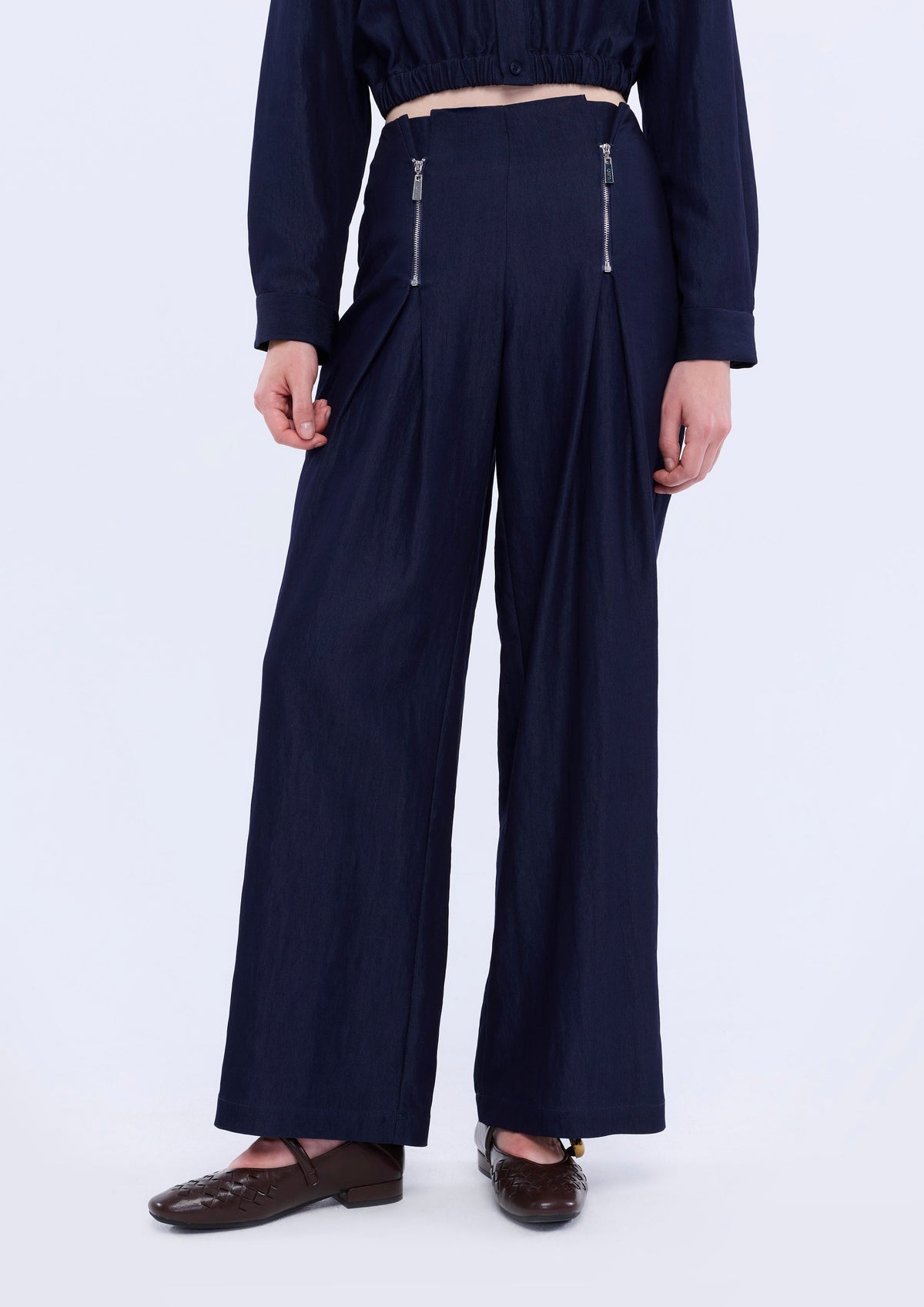 Front Double Zip Denim Pants