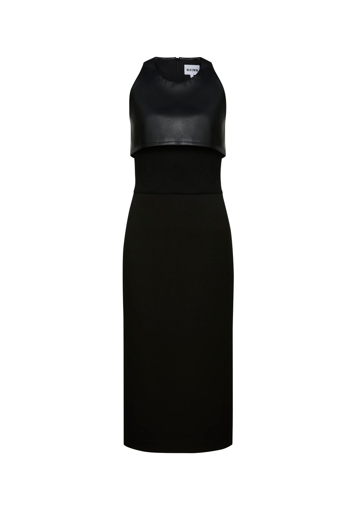 Faux Layered Midi Dress