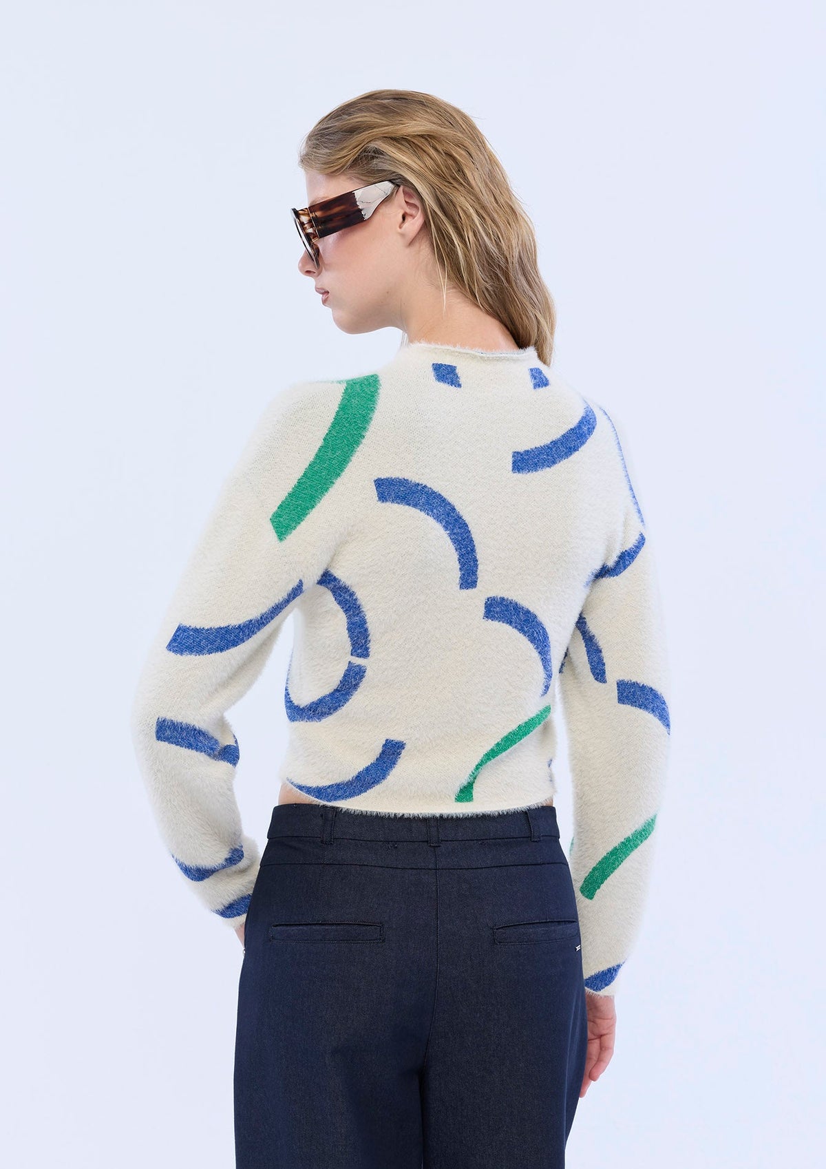 Fuzzy Long Sleeve Crop Pullover