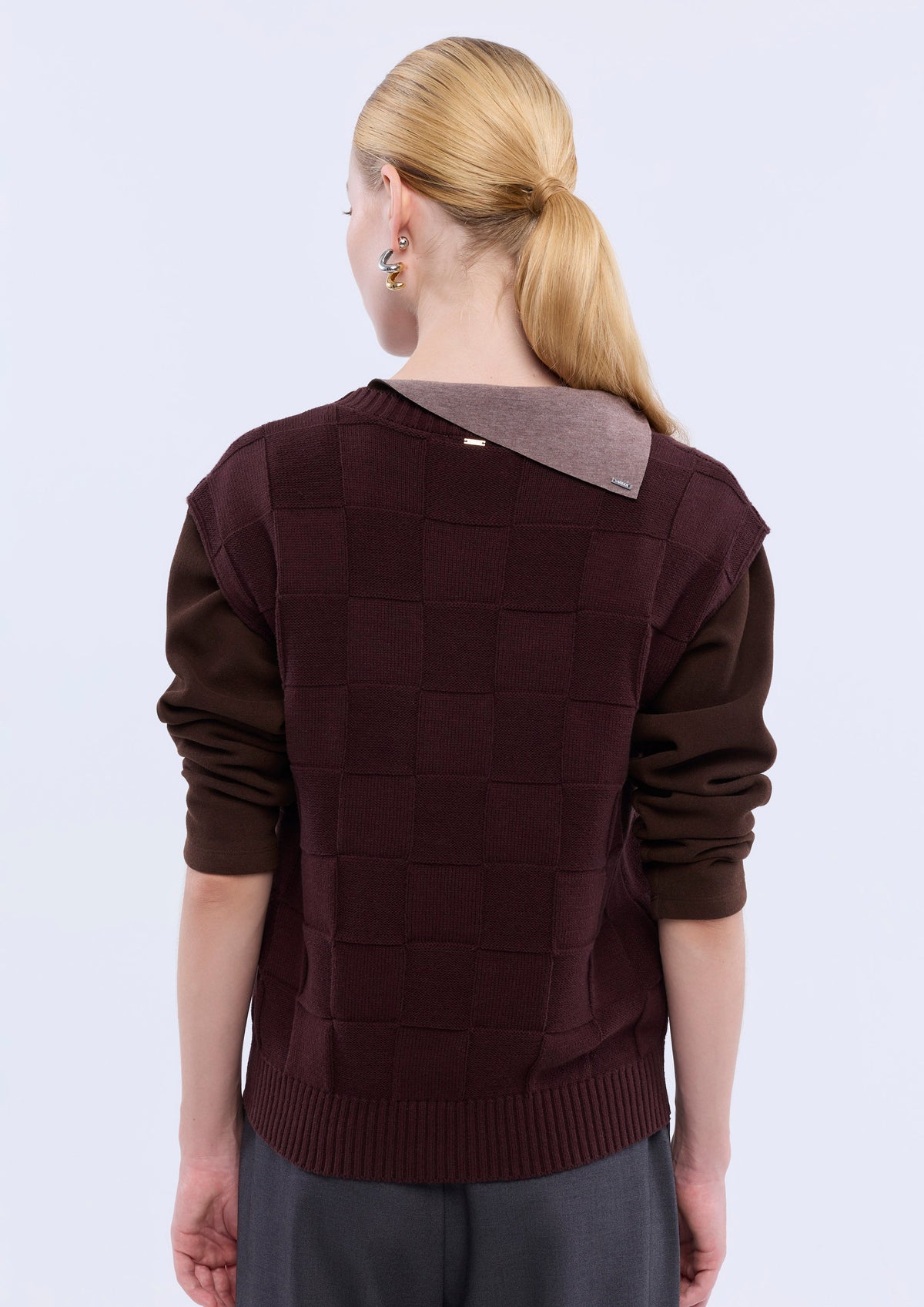 Square Pattern Knitted Top