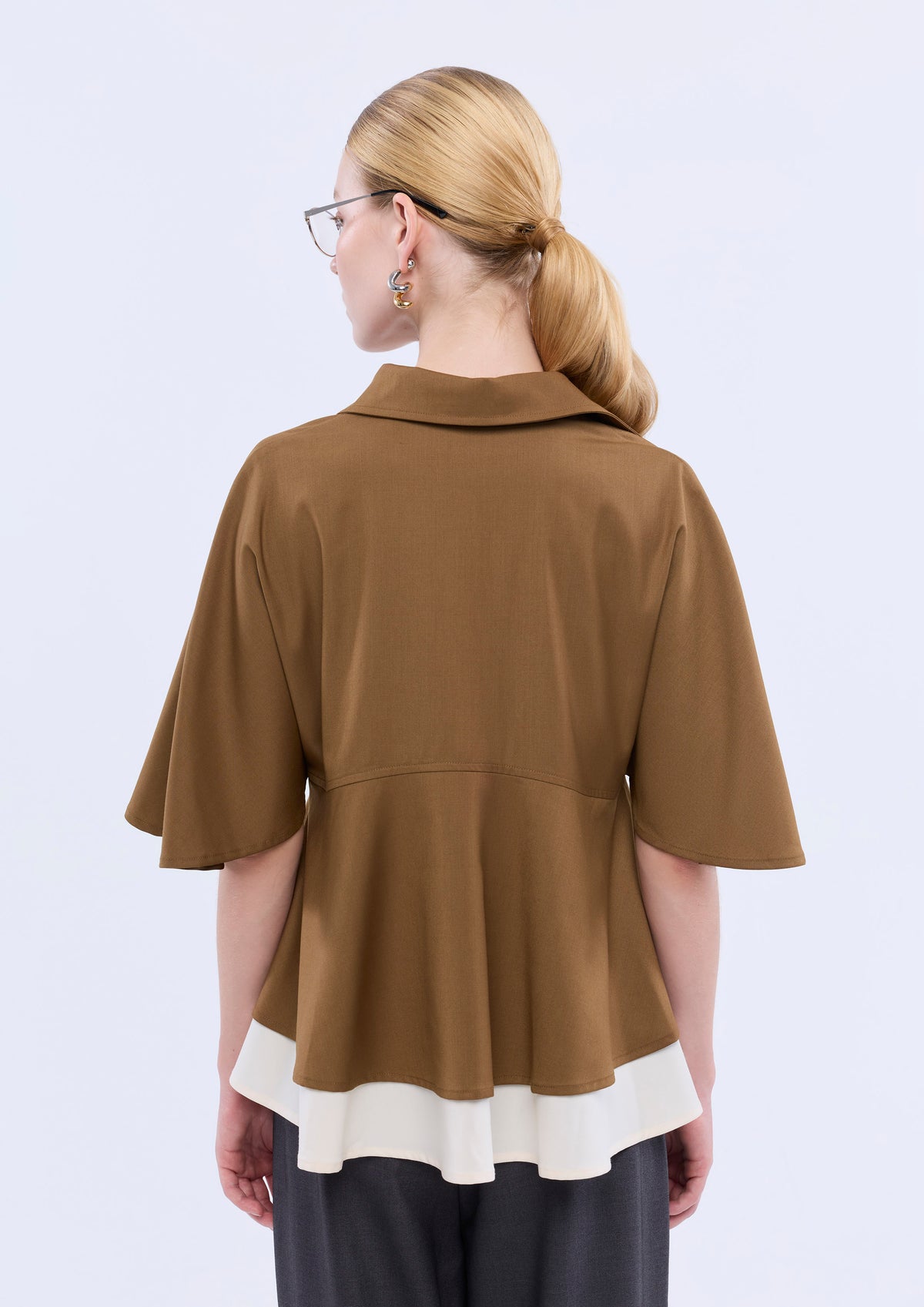 Peplum Short Sleeve Blouse