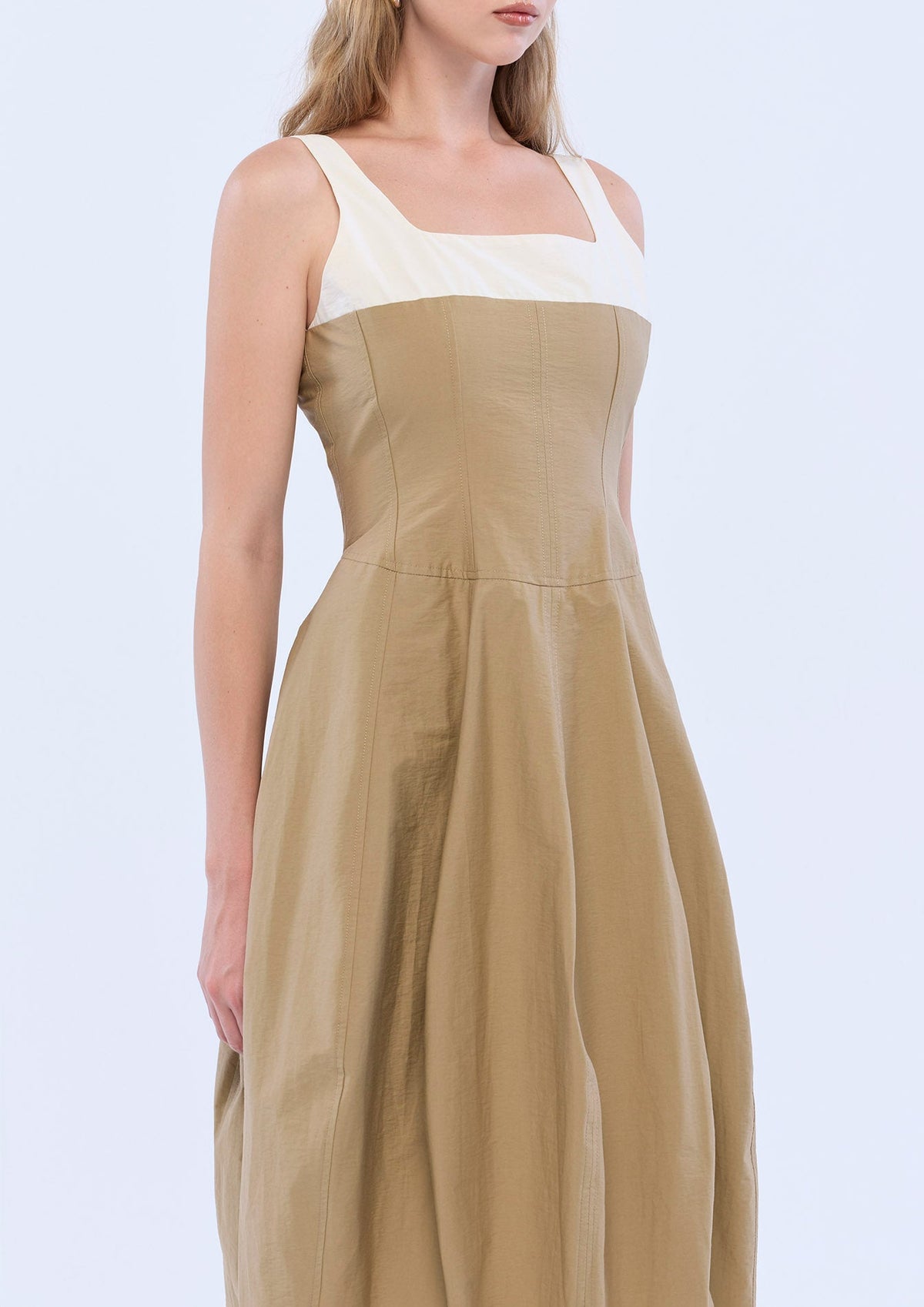 Puff Skirt Midi Dress