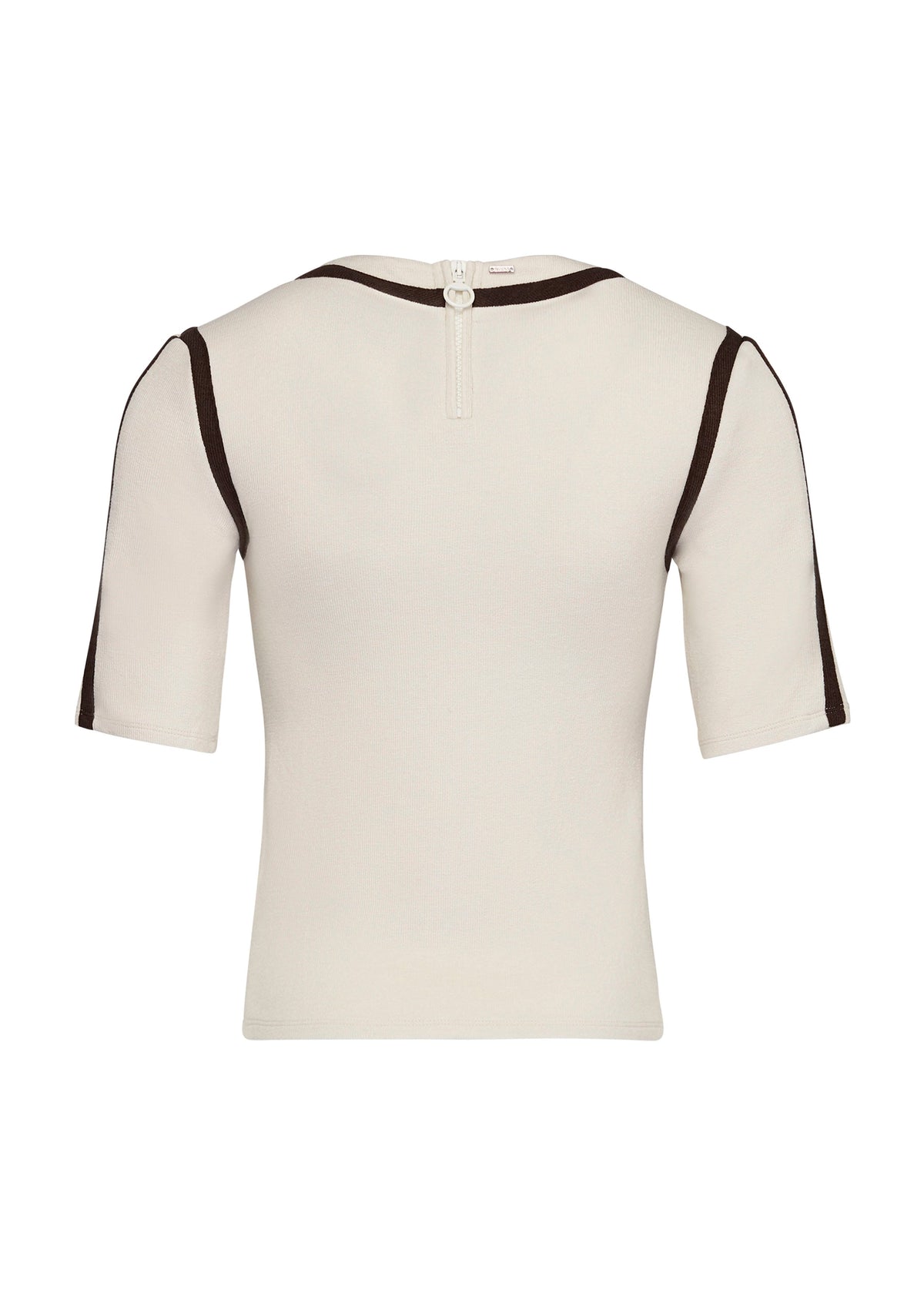 เสื้อแขนสั้นแต่งพาแนลสีคอนทราสต์