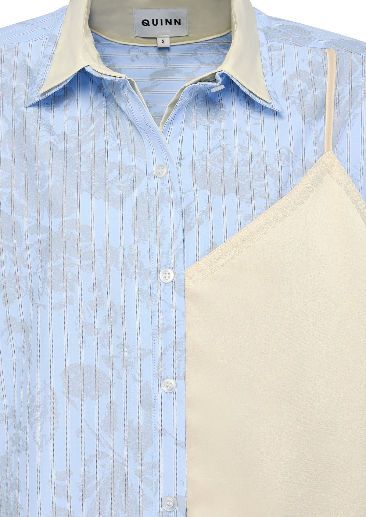 เสื้อเชิ้ตลายทางเลเยอร์เสื้อสายเดี่ยว