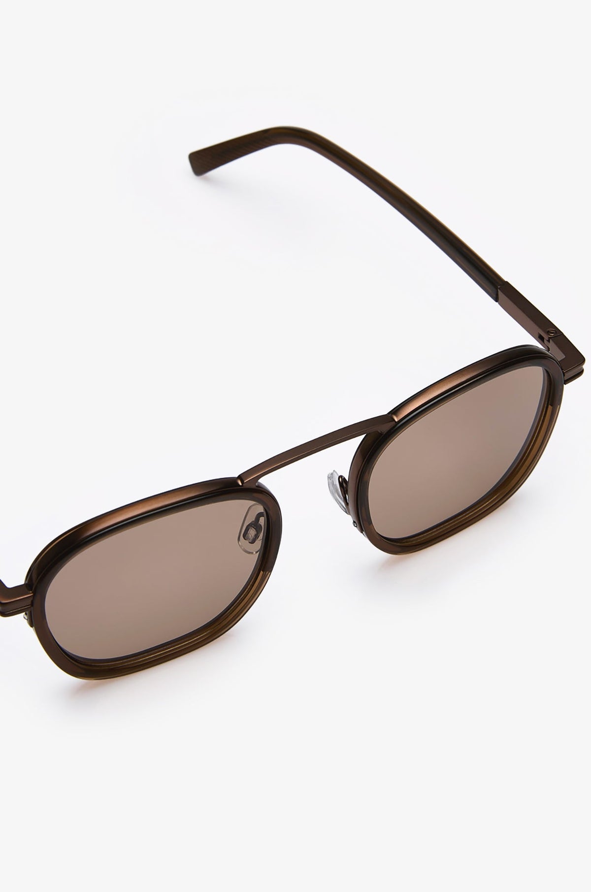 Acetate And Metal Sunglasses Light Brown