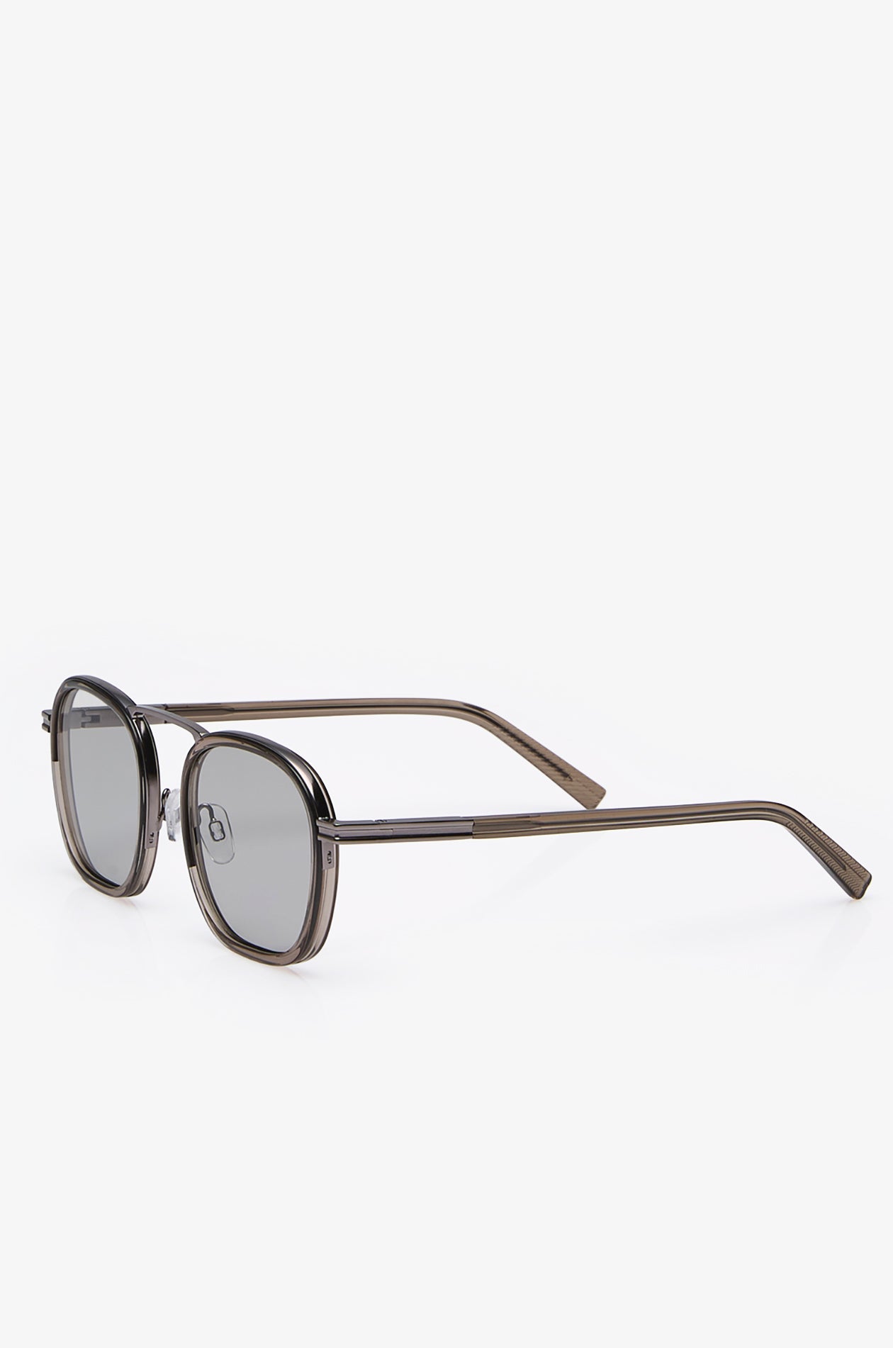 Acetate And Metal Sunglasses Dark Brown