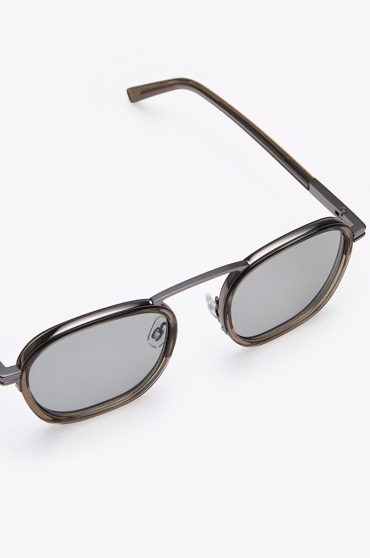 Acetate And Metal Sunglasses Dark Brown