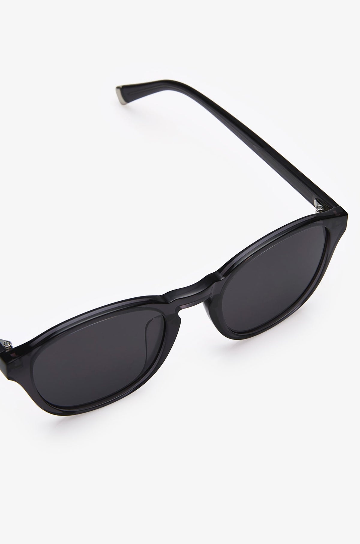 Round Acetate Sunglasses Black