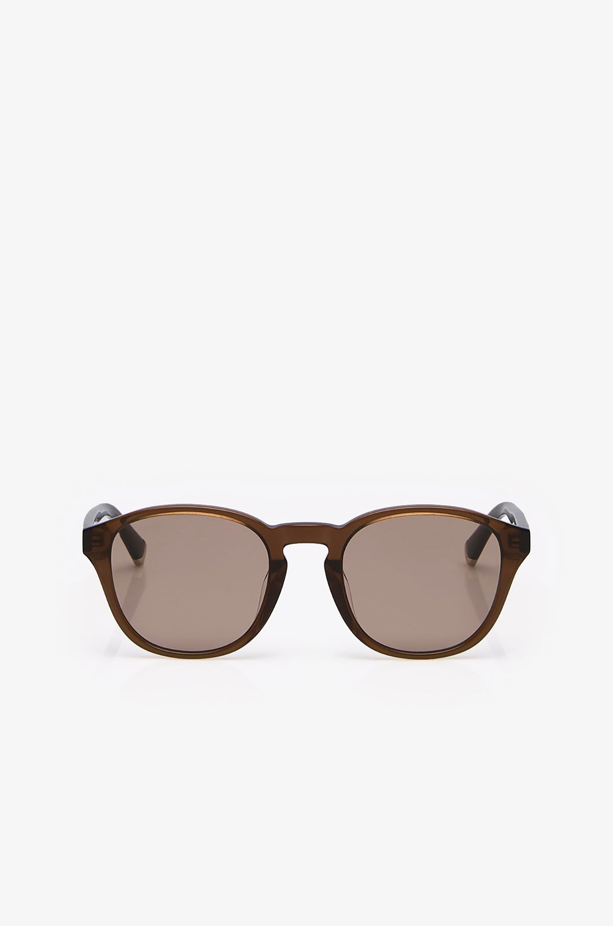 Round Acetate Sunglasses Dark Brown