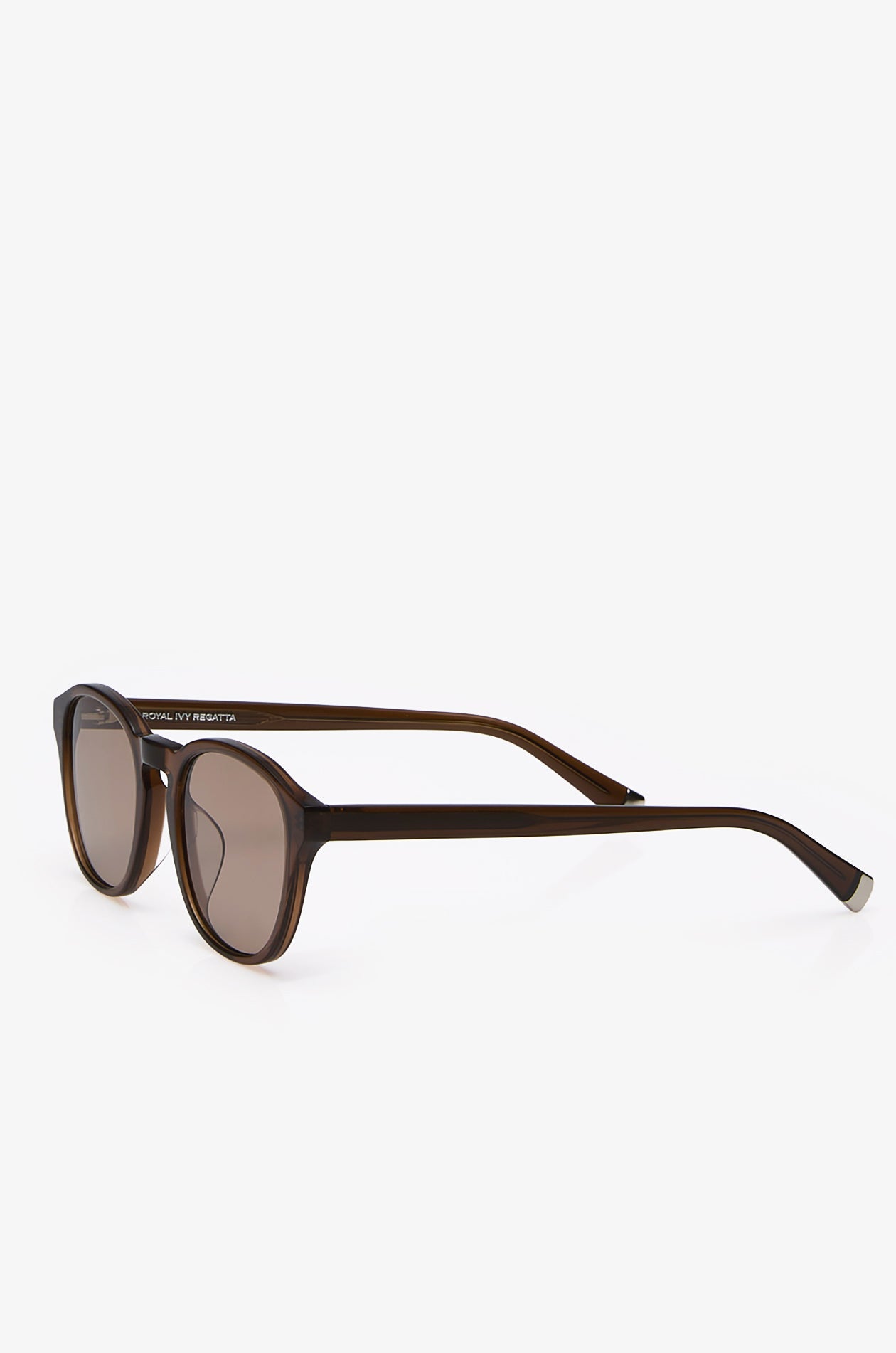 Round Acetate Sunglasses Dark Brown