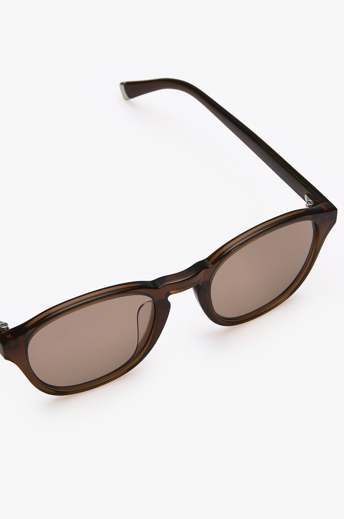 Round Acetate Sunglasses Dark Brown