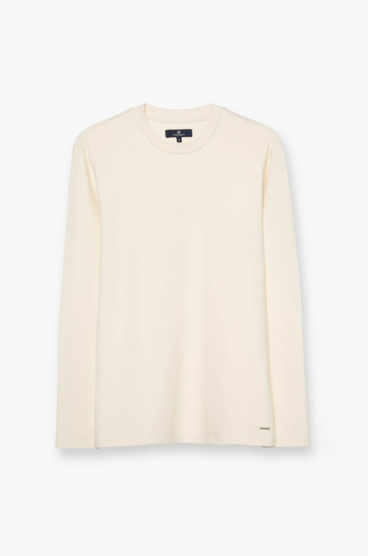 Long Sleeve Round Neck Tee Cream