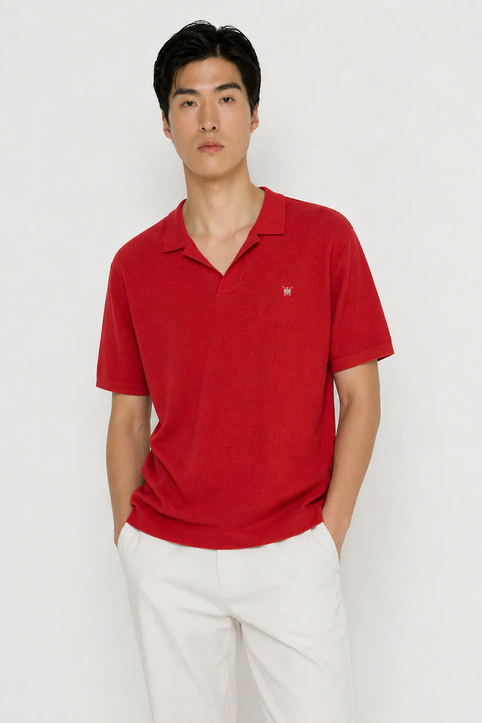 Classic Knit Polo Red