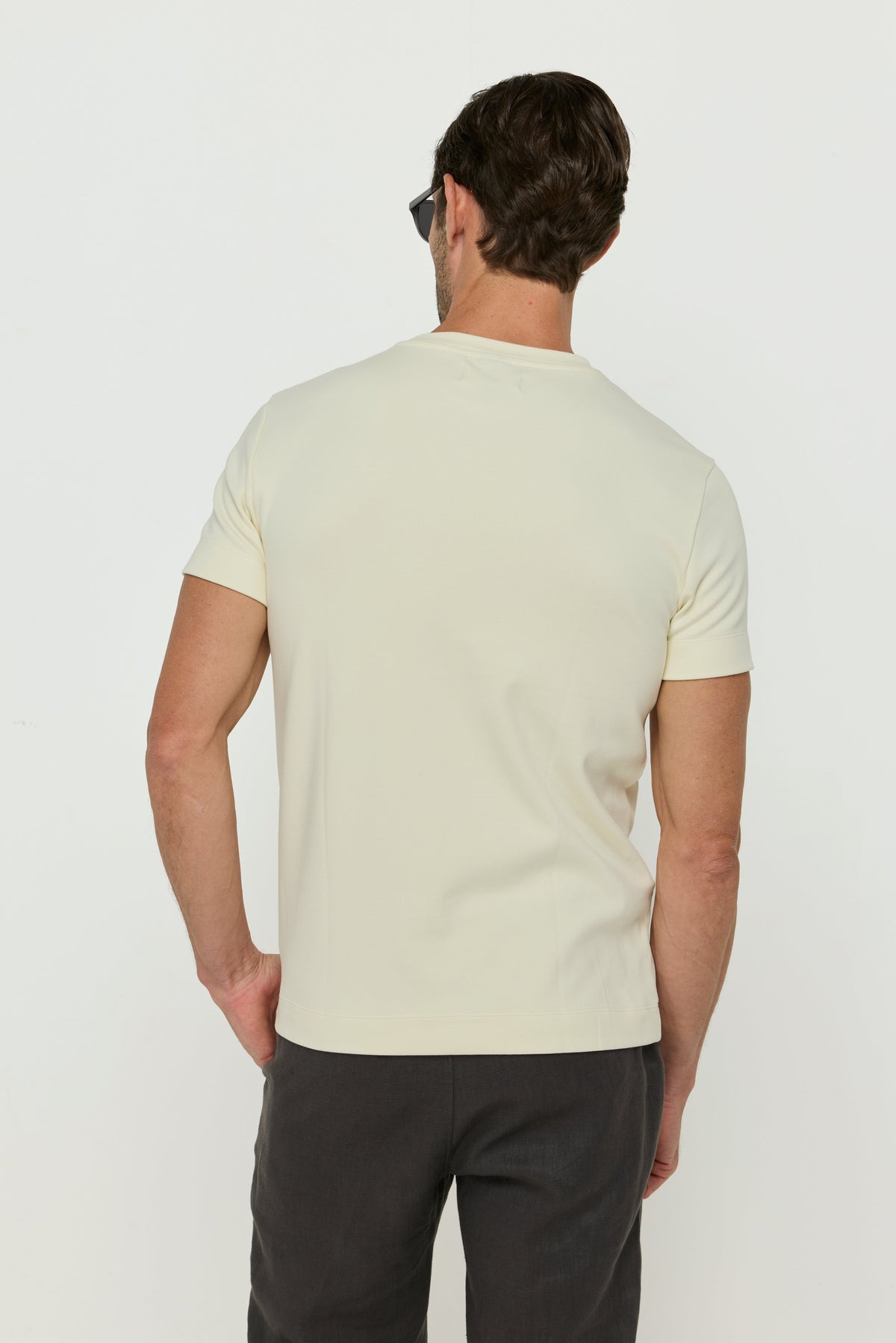 Cotton Round Neck T-Shirt Cream