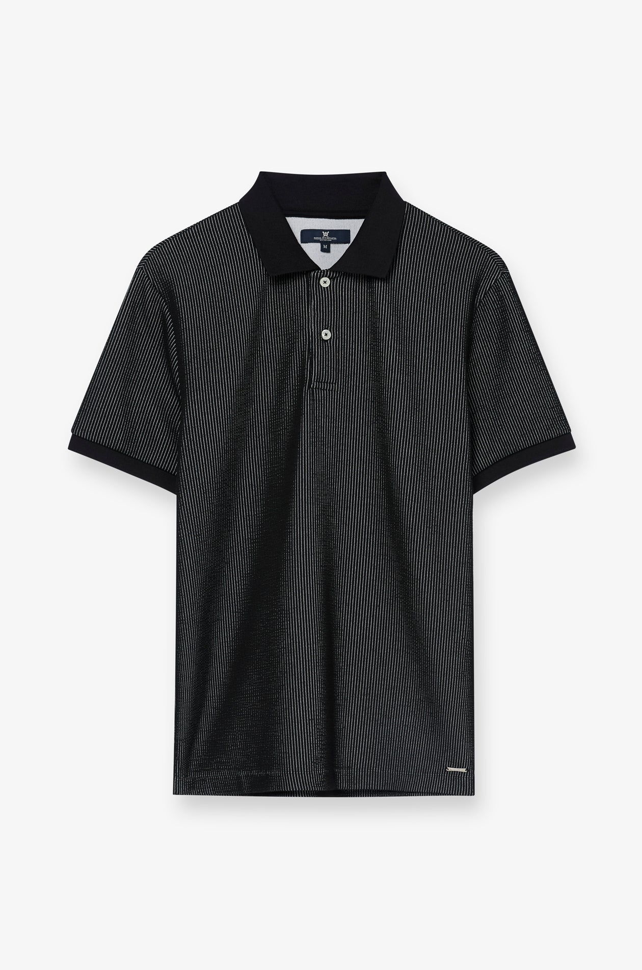 Stripe Texture Polo Black