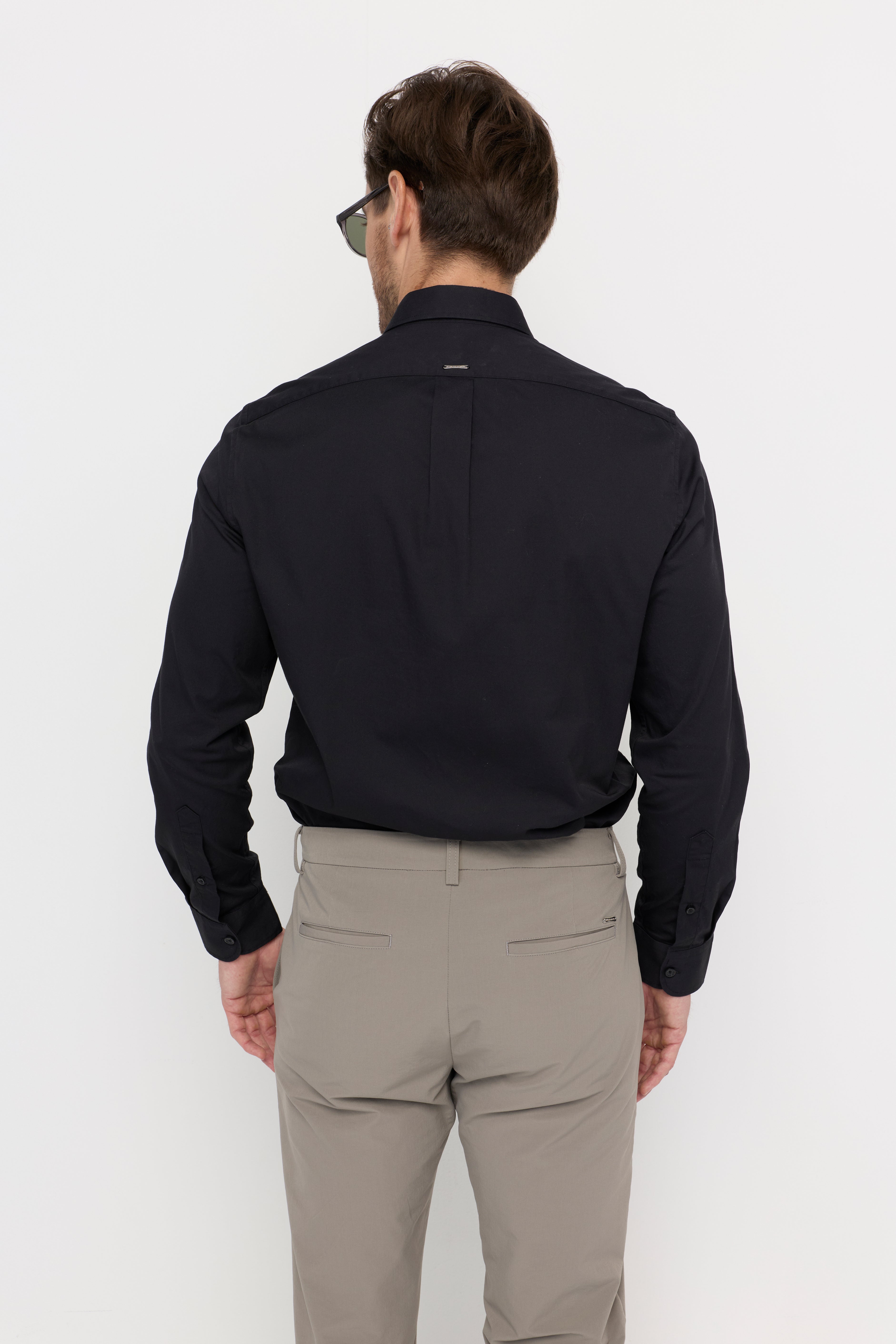 Twin-Pocket Long Sleeve Shirt Black
