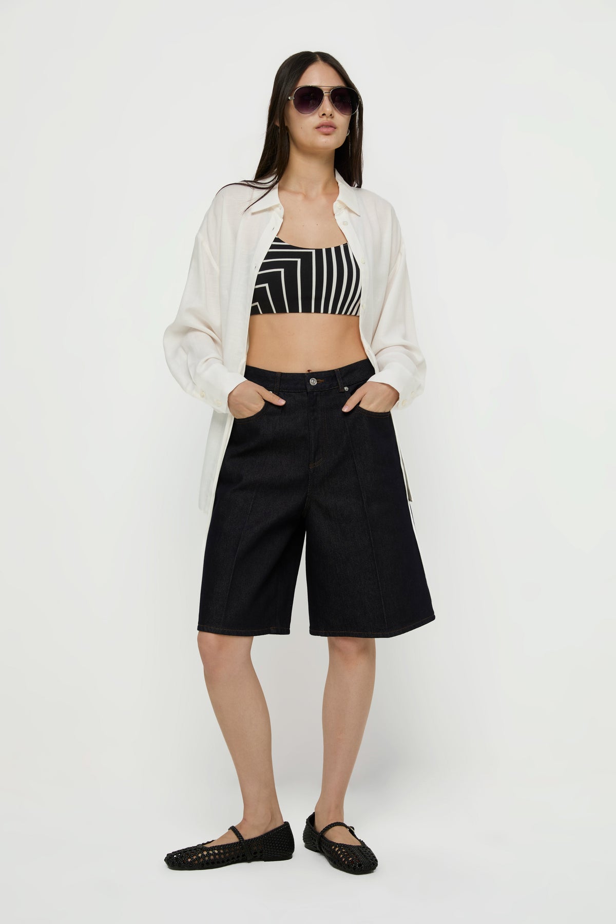 Indigo Bermuda Denim Shorts Navy