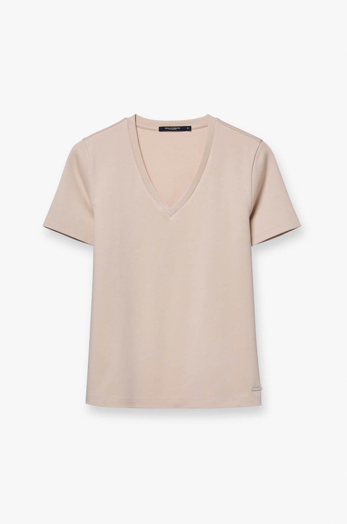 Basic V-Neck Tee Beige