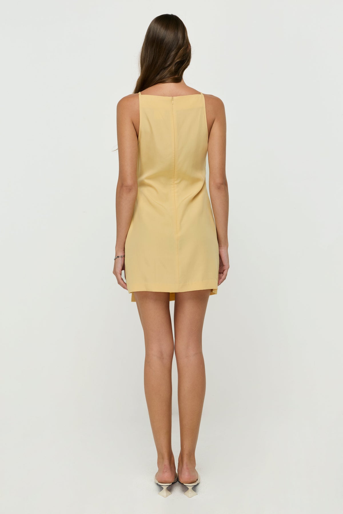 Butter Yellow Wrap Mini Dress Yellow