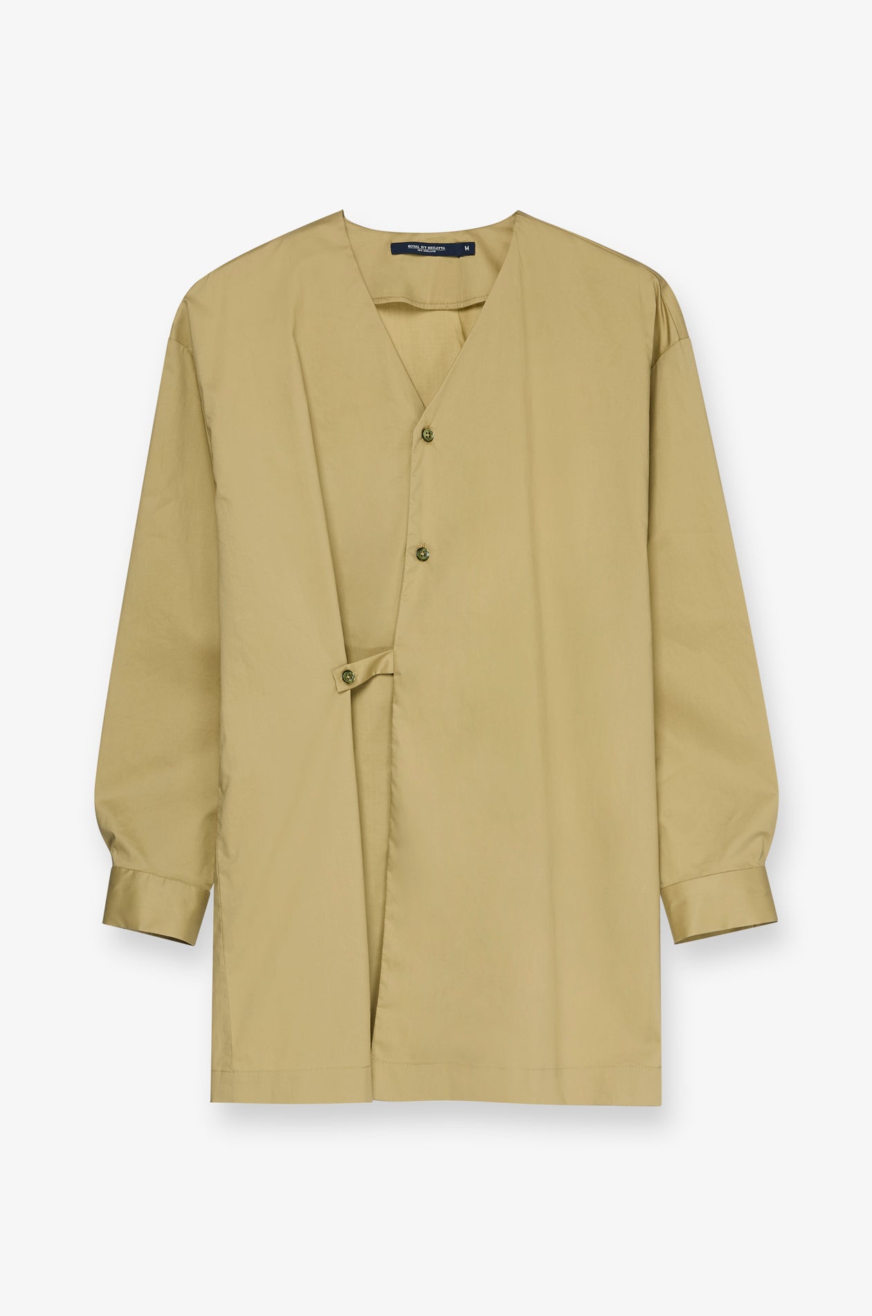 Asymmetric Waist-Tuck Blouse Green