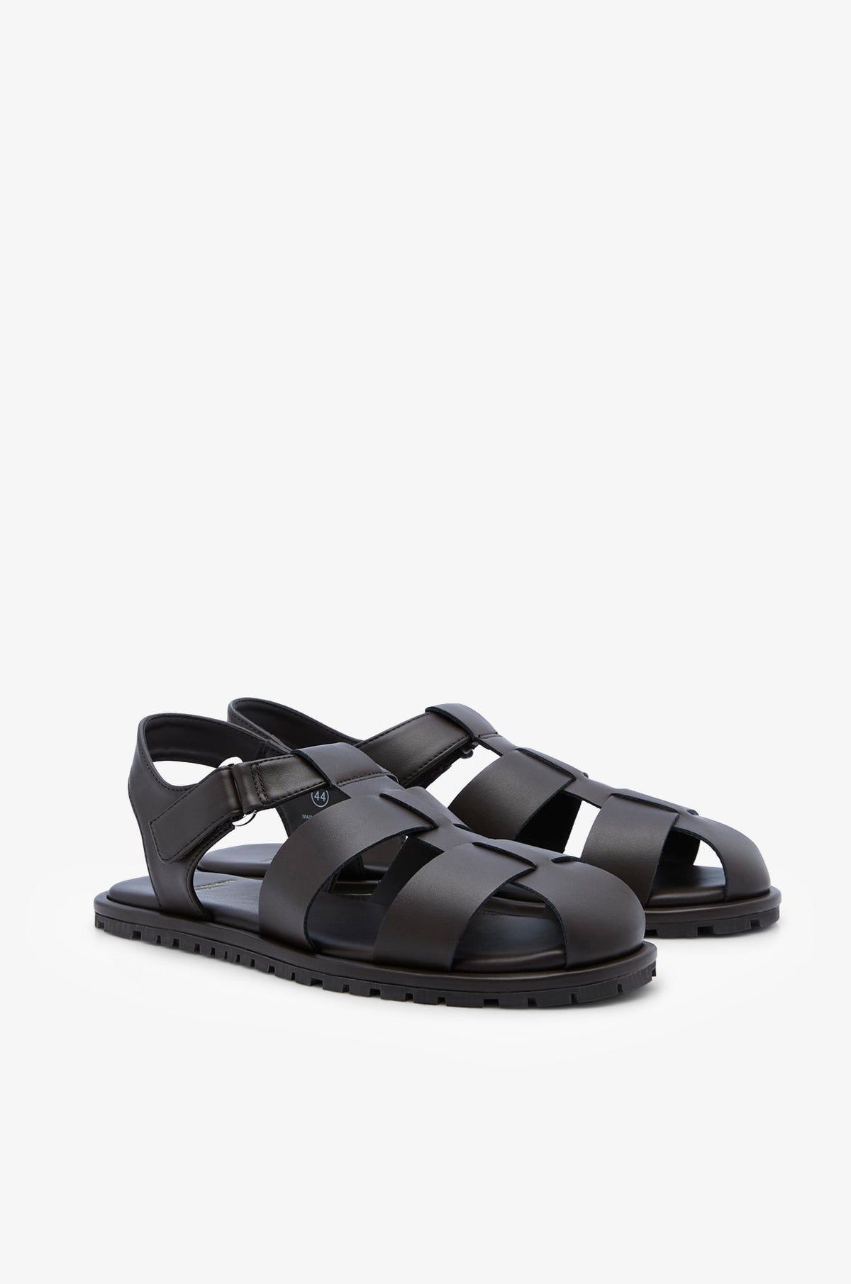 Leather Fisherman Sandals Dark Brown