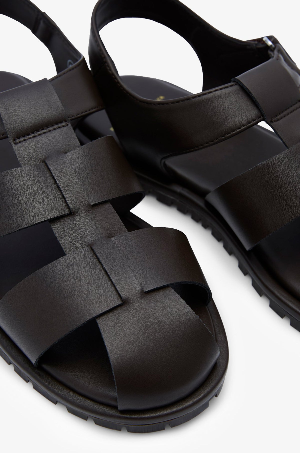 Leather Fisherman Sandals Dark Brown