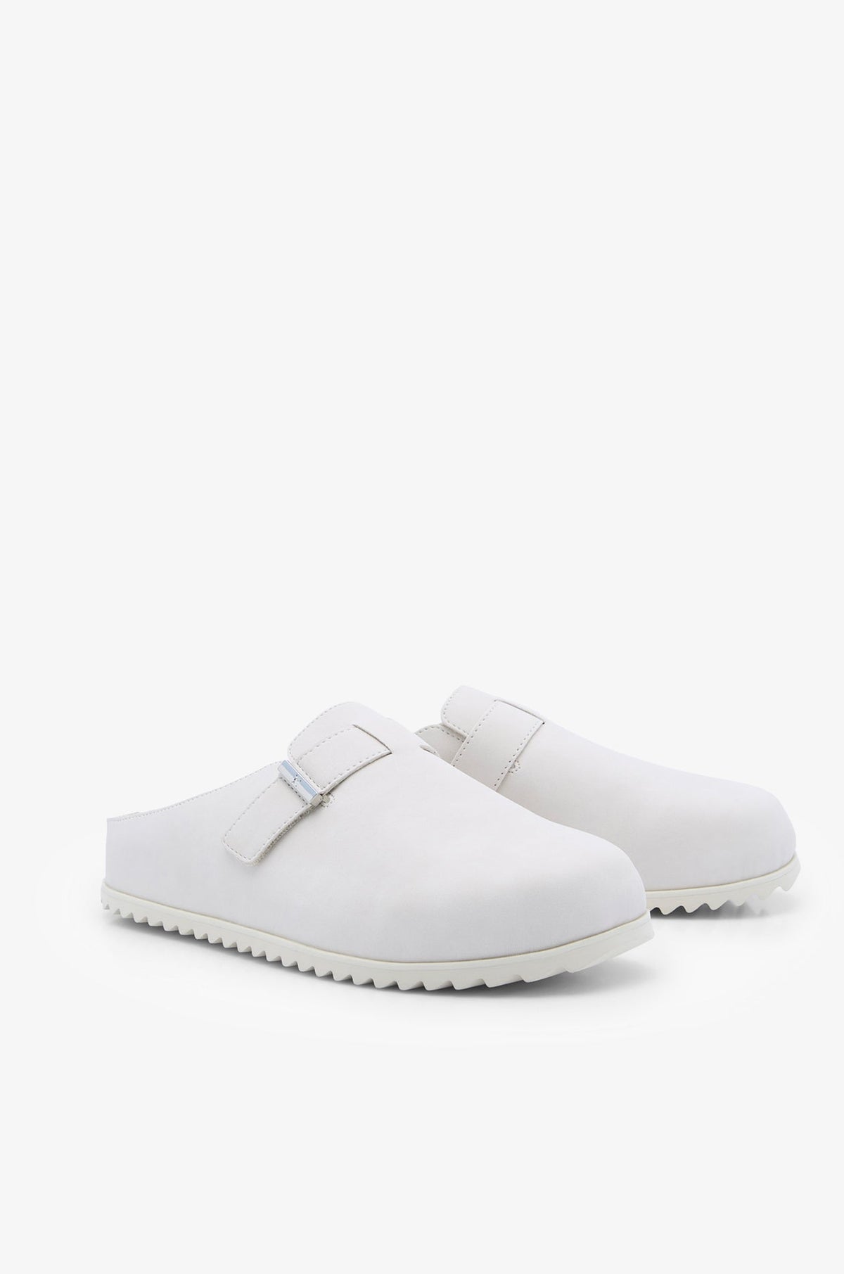 Suede Mules With Buckle Off-White