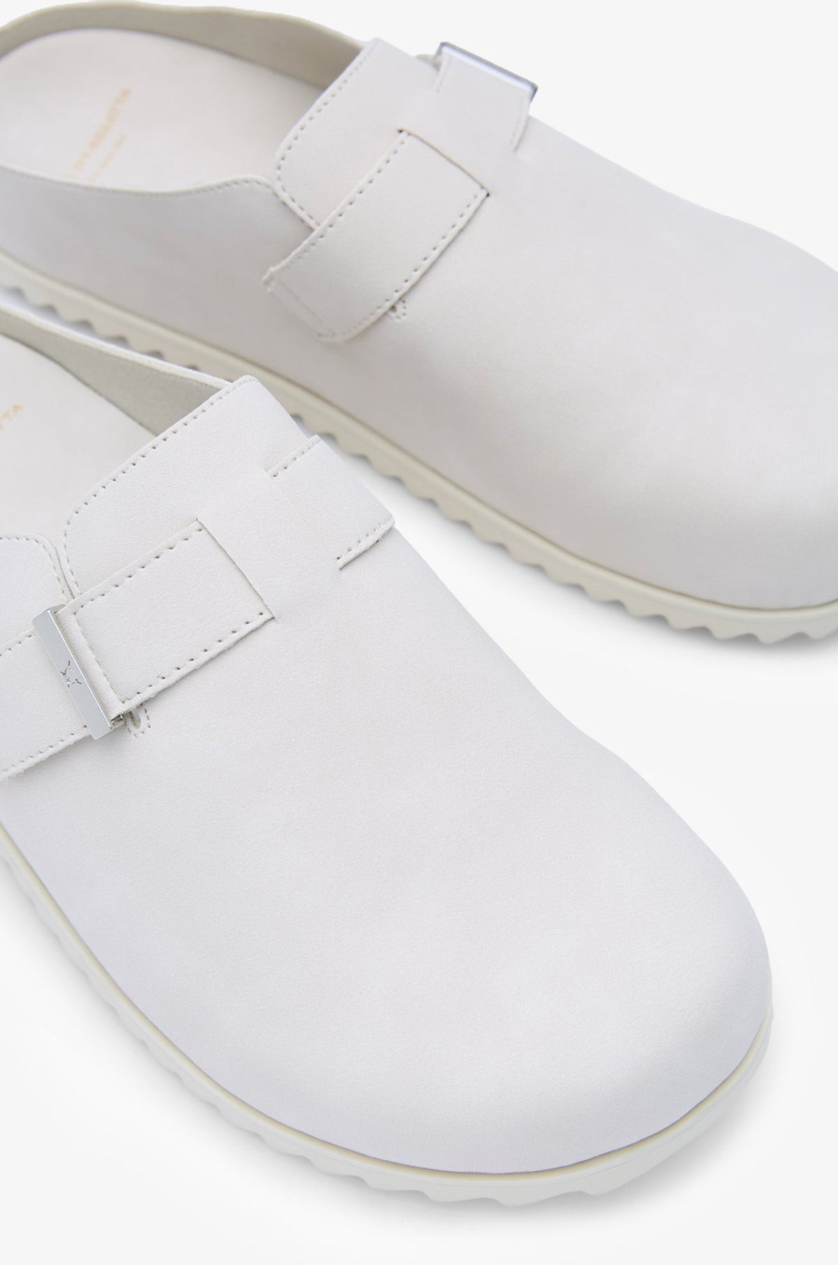 Suede Mules With Buckle Off-White