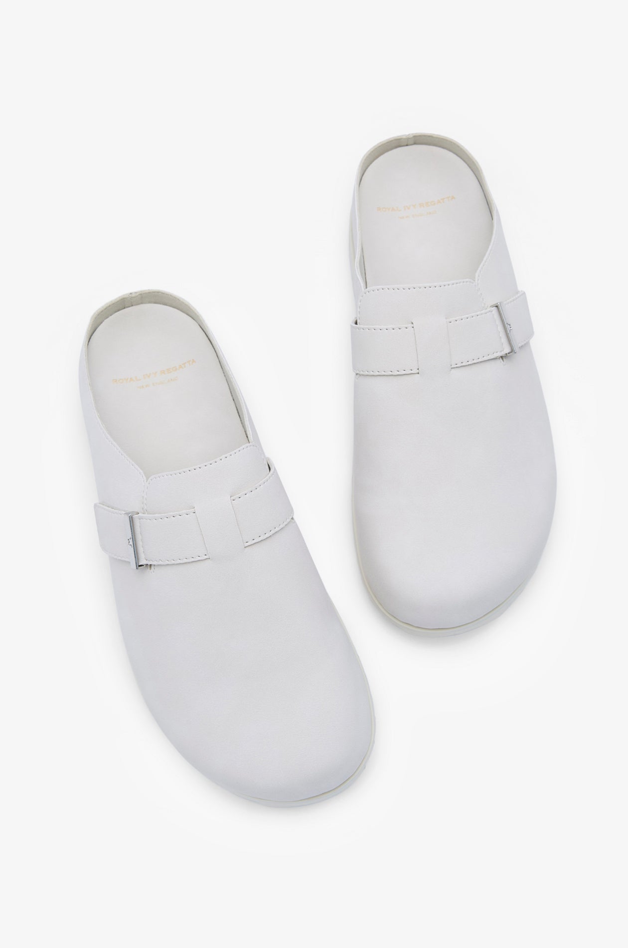Suede Mules With Buckle Off-White