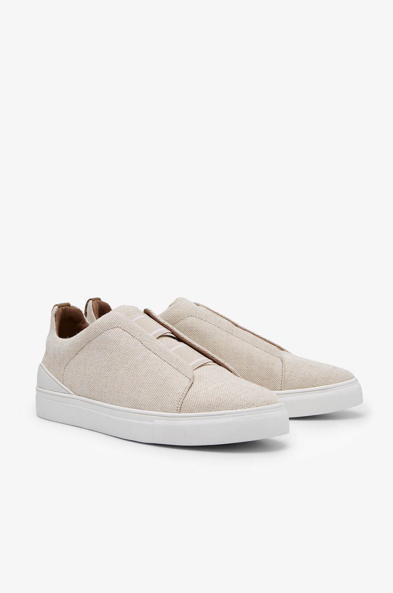 Textured Canvas Slip-On Sneaker Beige