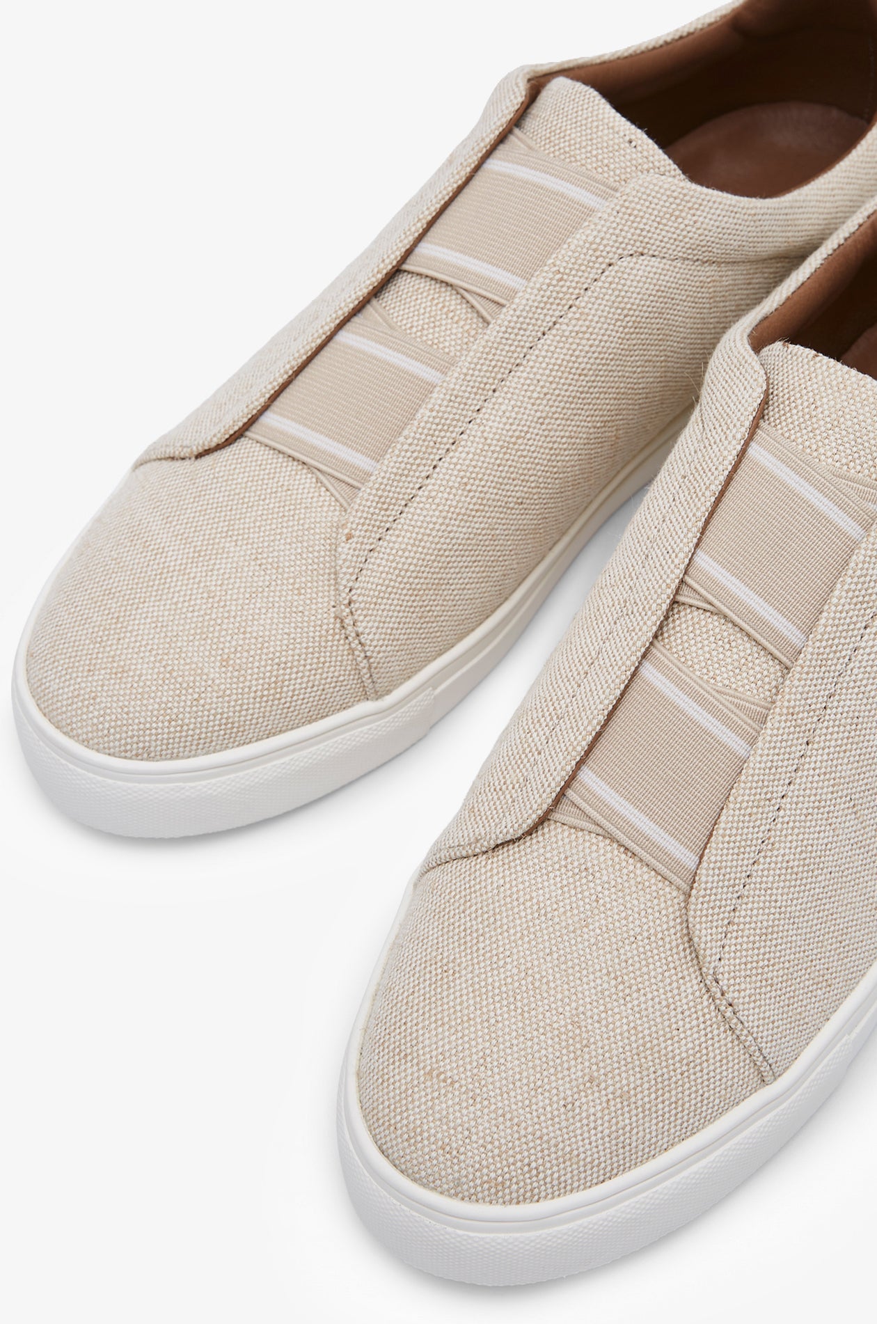 Textured Canvas Slip-On Sneaker Beige